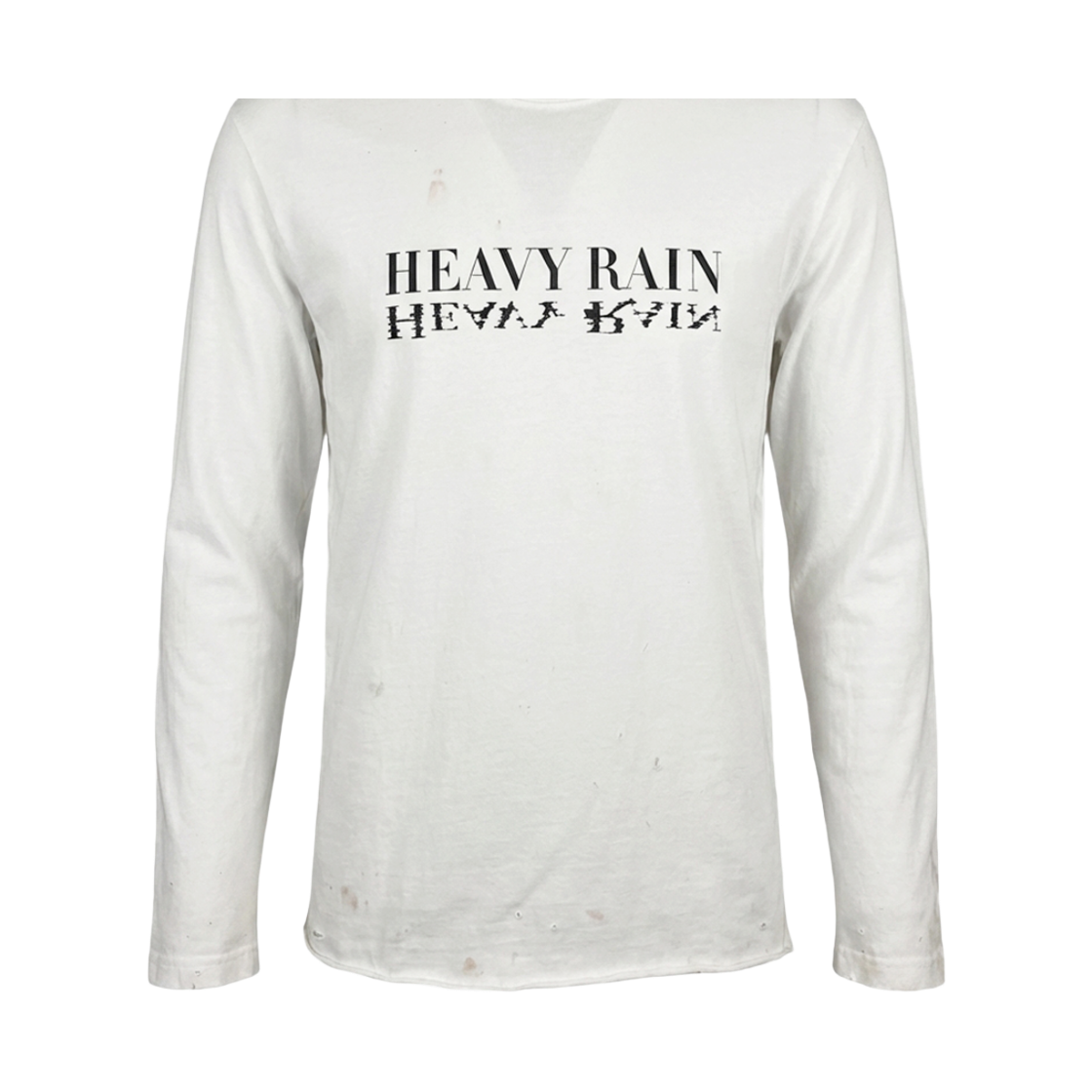 헤비레인 로고 디스트레스드 크롭 롱 슬리브 크림(Heavy Rain Logo Distressed Cropped Long Sleeve Cream) - 3