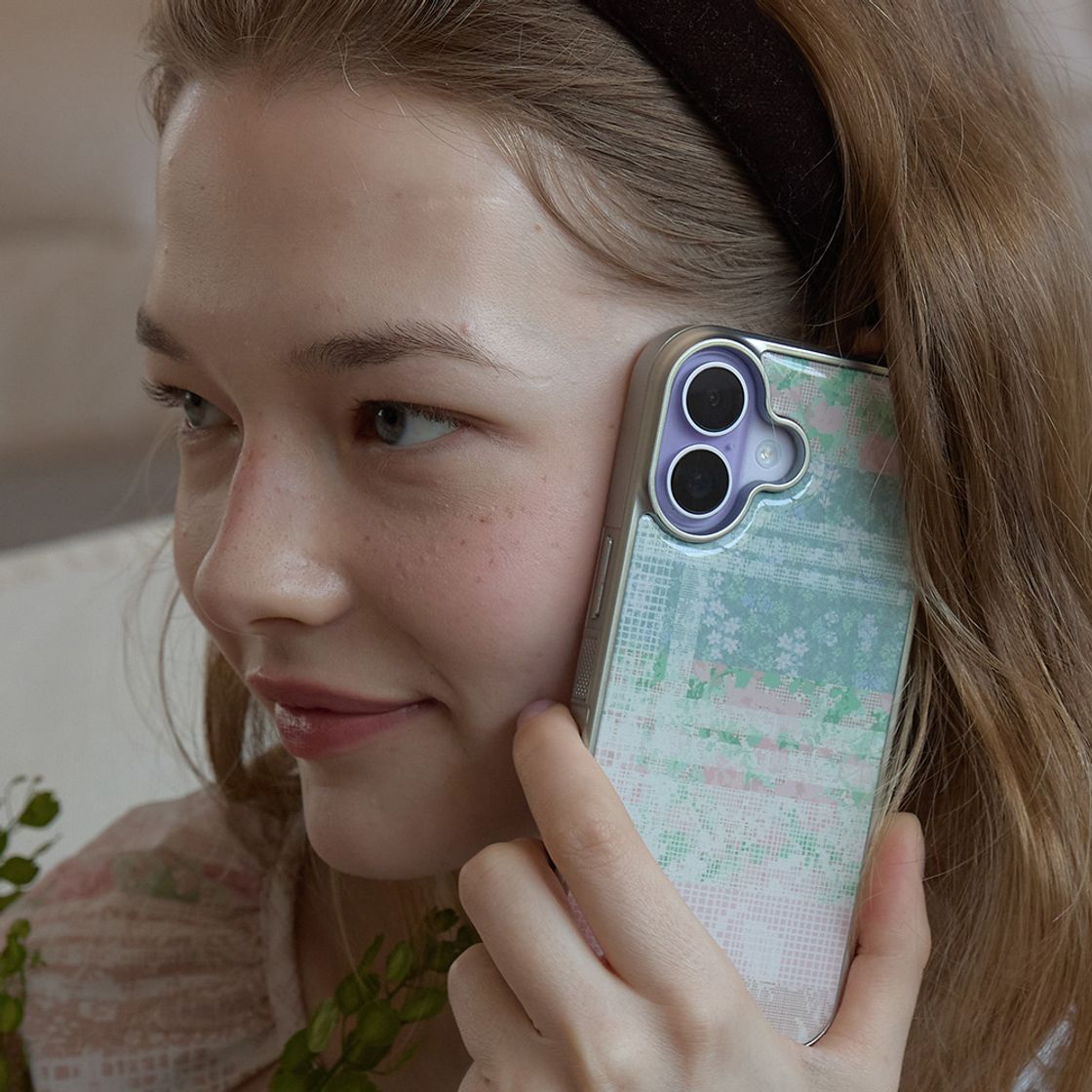 뮤즈무드 로즈 레이스 실버 에폭시 휴대폰 케이스(Musemood Rose Lace Silver Epoxy Phone Case) - 4