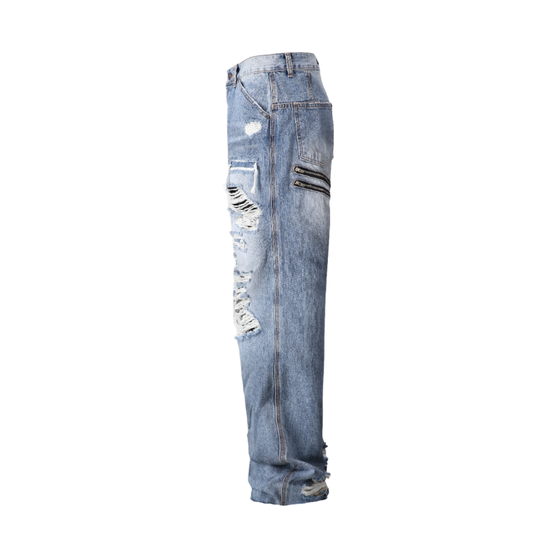 톤얼타이드 지퍼드 팬츠(tornortied zippered pants) - 2
