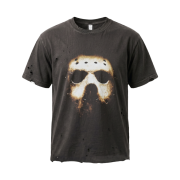 Heavy Rain Mask Printing T-Shirt Black
