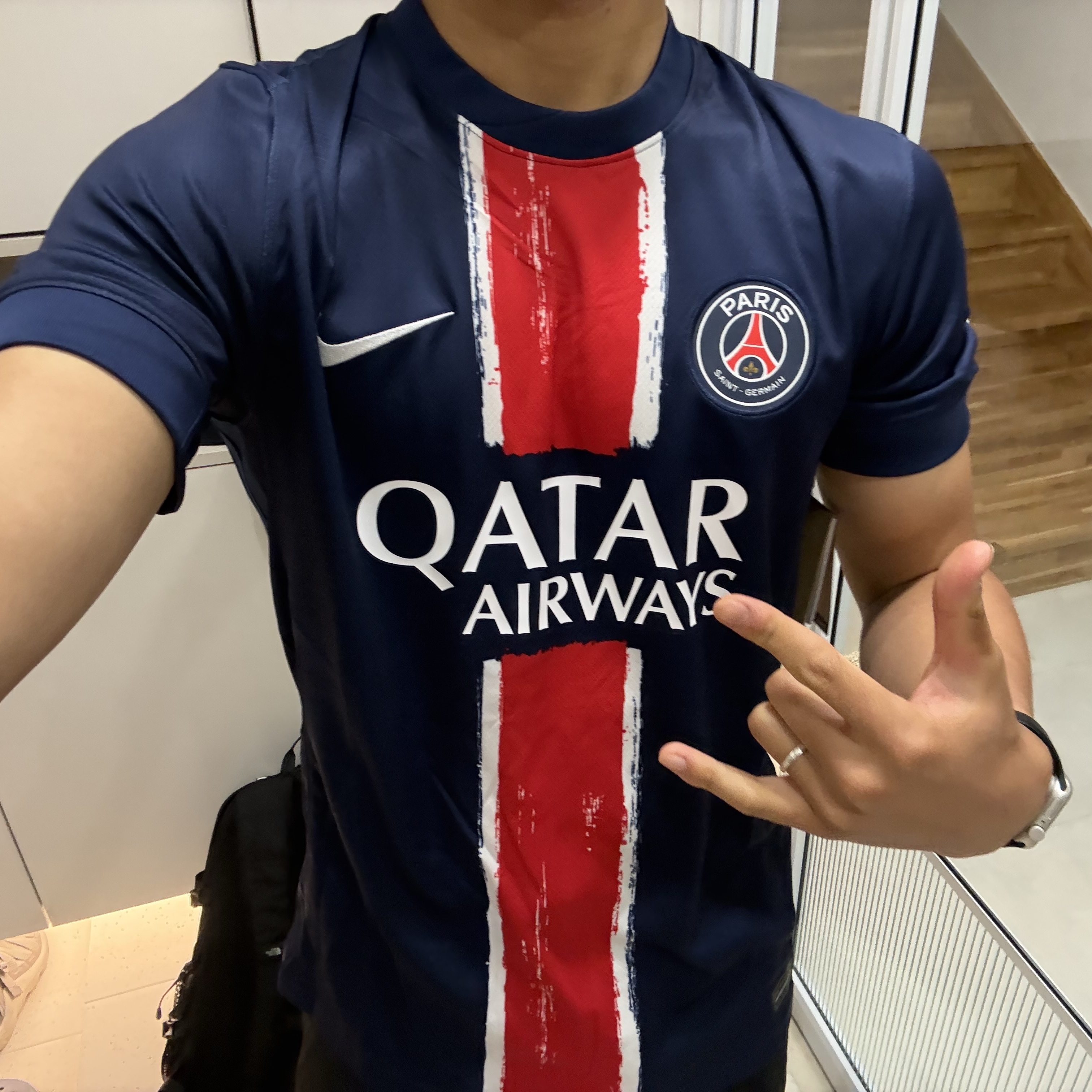 Nike Paris Saint-Germain 2024/25 Dri-Fit Stadium Home Replica Jersey Midnight Navy (Non Marking Ver.) 착용 스타일 - 1