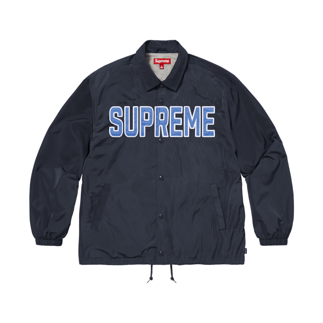 - Supreme Spellout Coaches Jacket Navy - 26SS