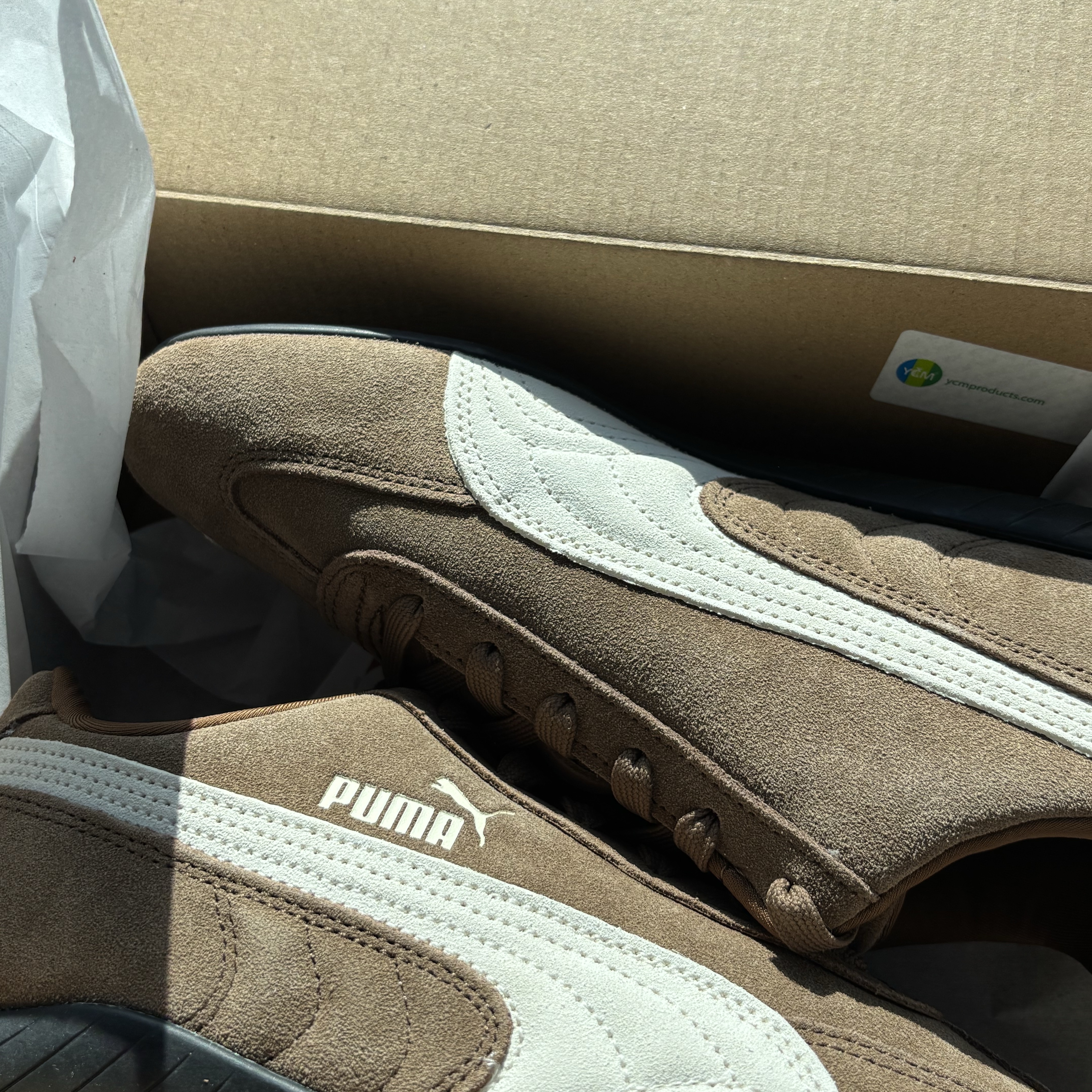 Puma Speedcat OG Haute Coffee Frosted Ivory 착용 스타일
