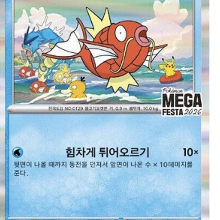 Pokemon TCG Mega Festa 2026 Promo Card Magikarp 착용 스타일