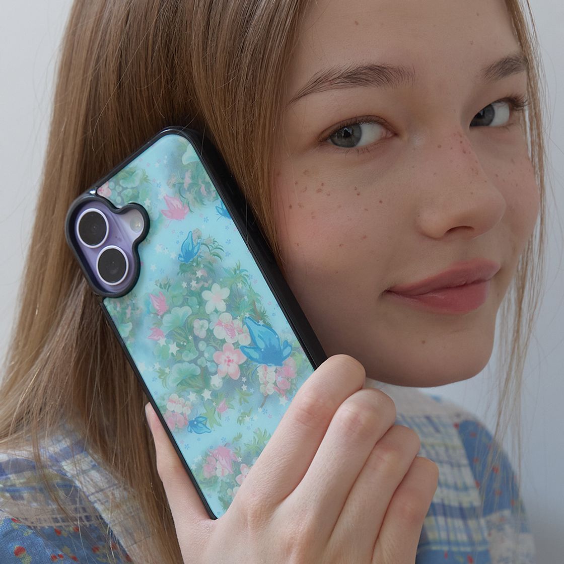 뮤즈무드 블루 스타 버터플라이 에폭시 휴대폰 케이스(Musemood Blue Star Butterfly Epoxy Phone Case) - 3