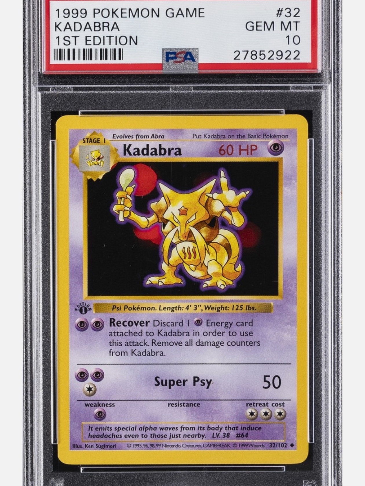 Pokemon TCG Kadabra U Base Set (English Ver.) 착용 스타일