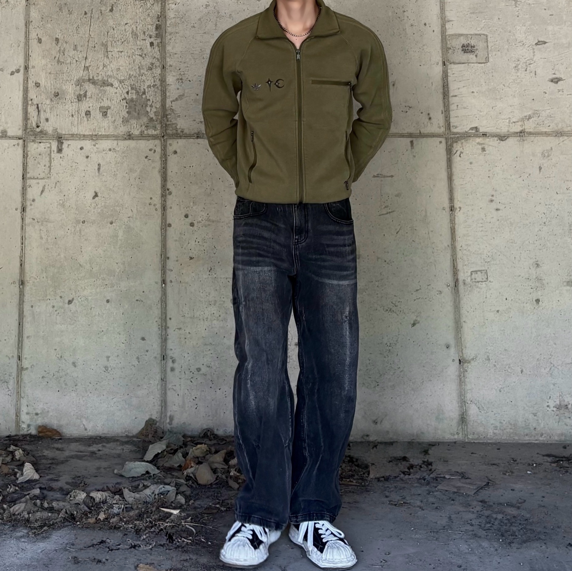 Adidas x Thug Club Track Top Focus Olive - KR Sizing 착용 스타일