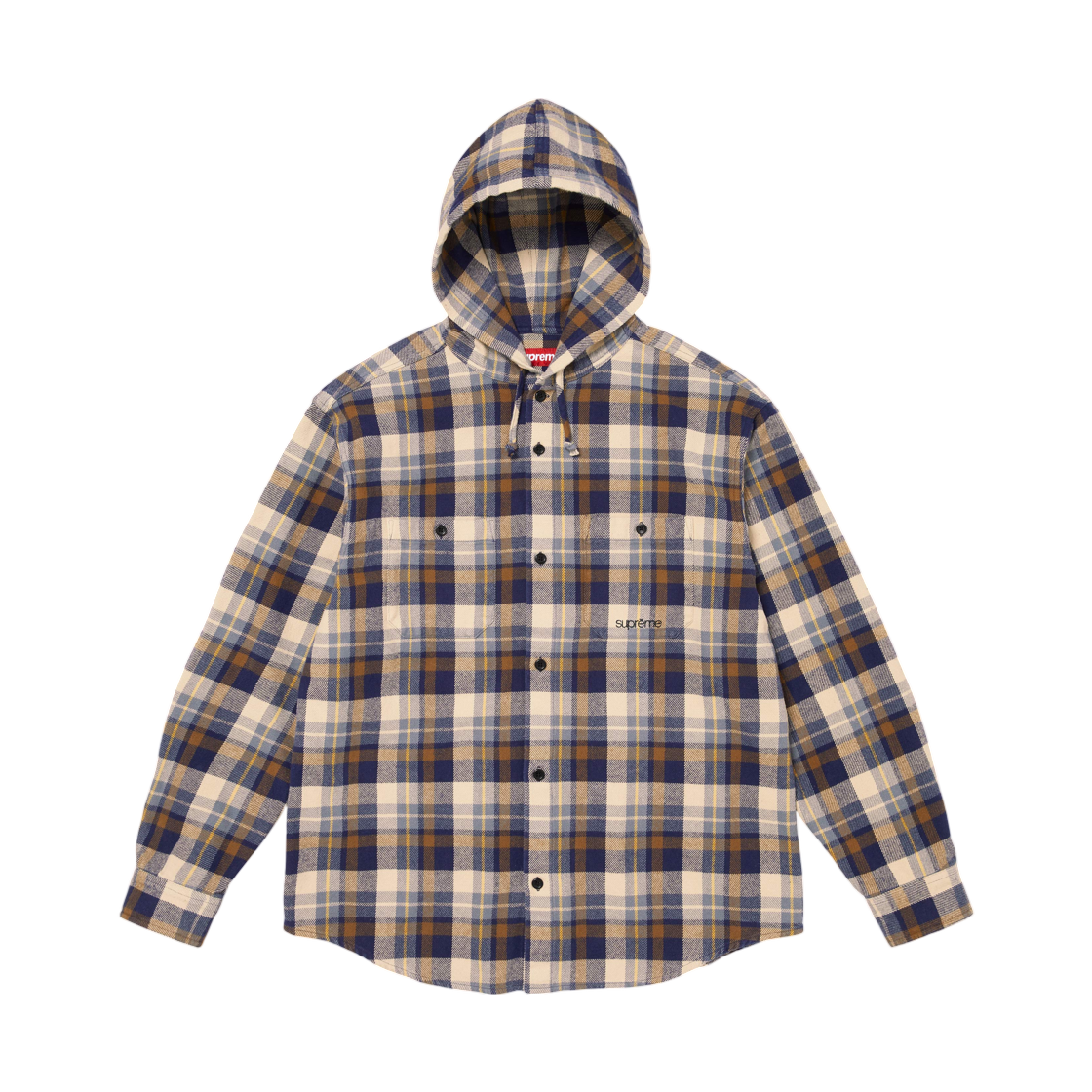 슈프림 후드 플란넬 셔츠 브라운 - 26SS(Supreme Hooded Flannel Shirt Brown - 26SS) - 1