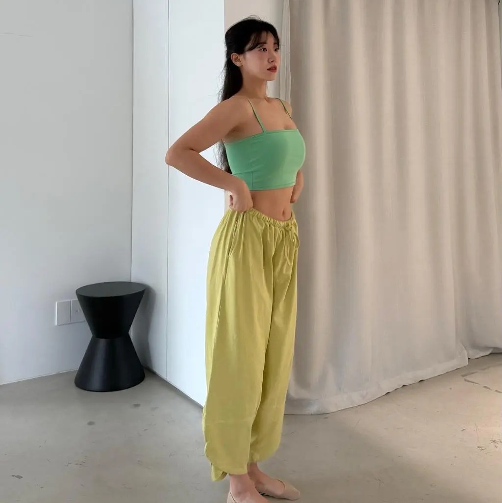 DHYANI Tulip Pocket Pants 3colors 착용 스타일