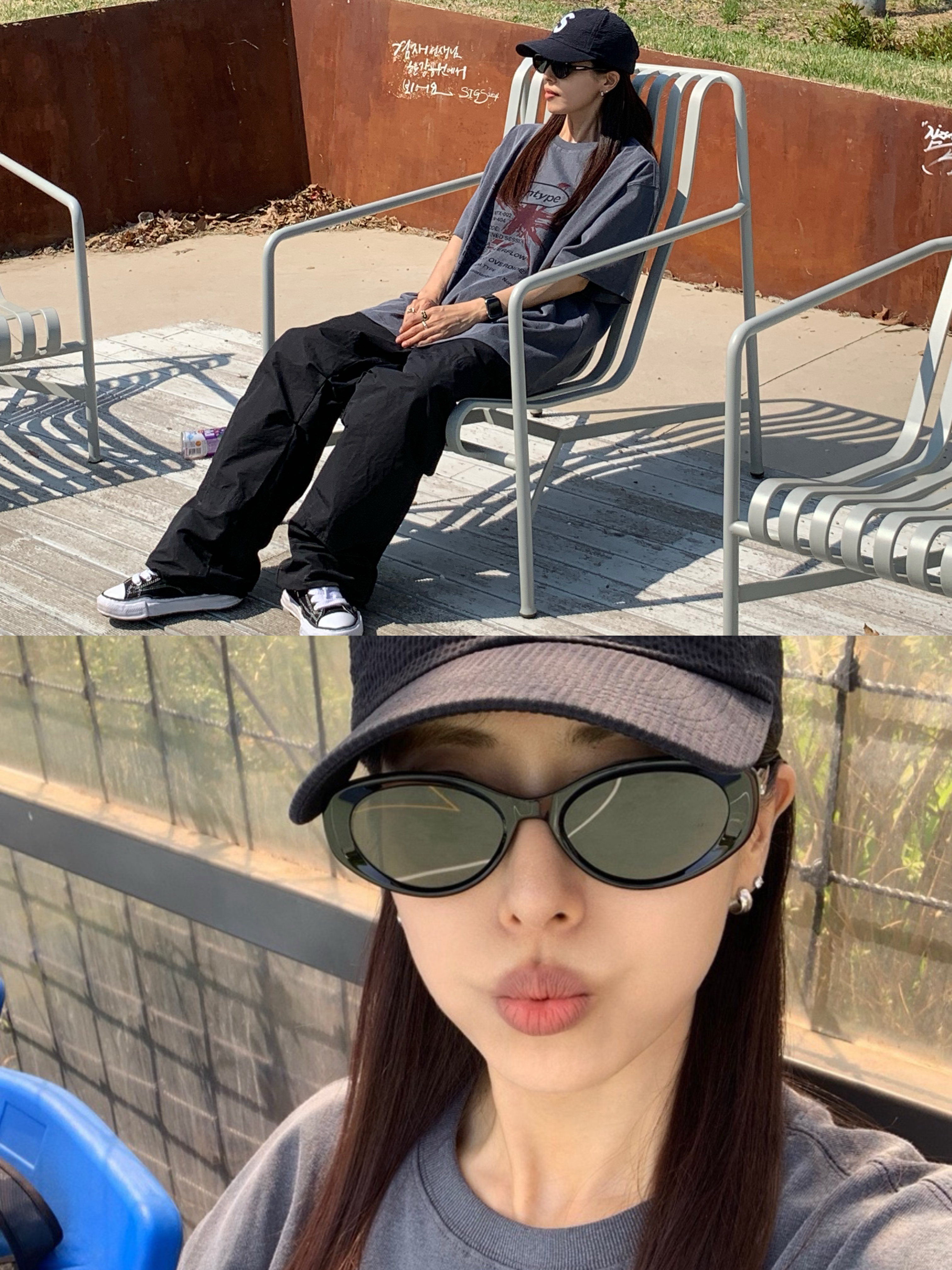 Supreme Seersucker S Logo 6-Panel Black - 24SS, Maison Mihara Yasuhiro Peterson OG Sole Canvas Low Sneakers Black 착용 스타일 - 1