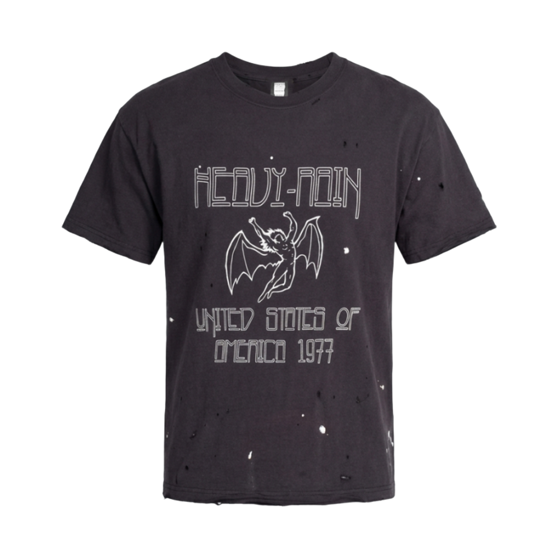 26H-T009-BK Heavy Rain Vintage Process "Zeppelin" T-shirt Black