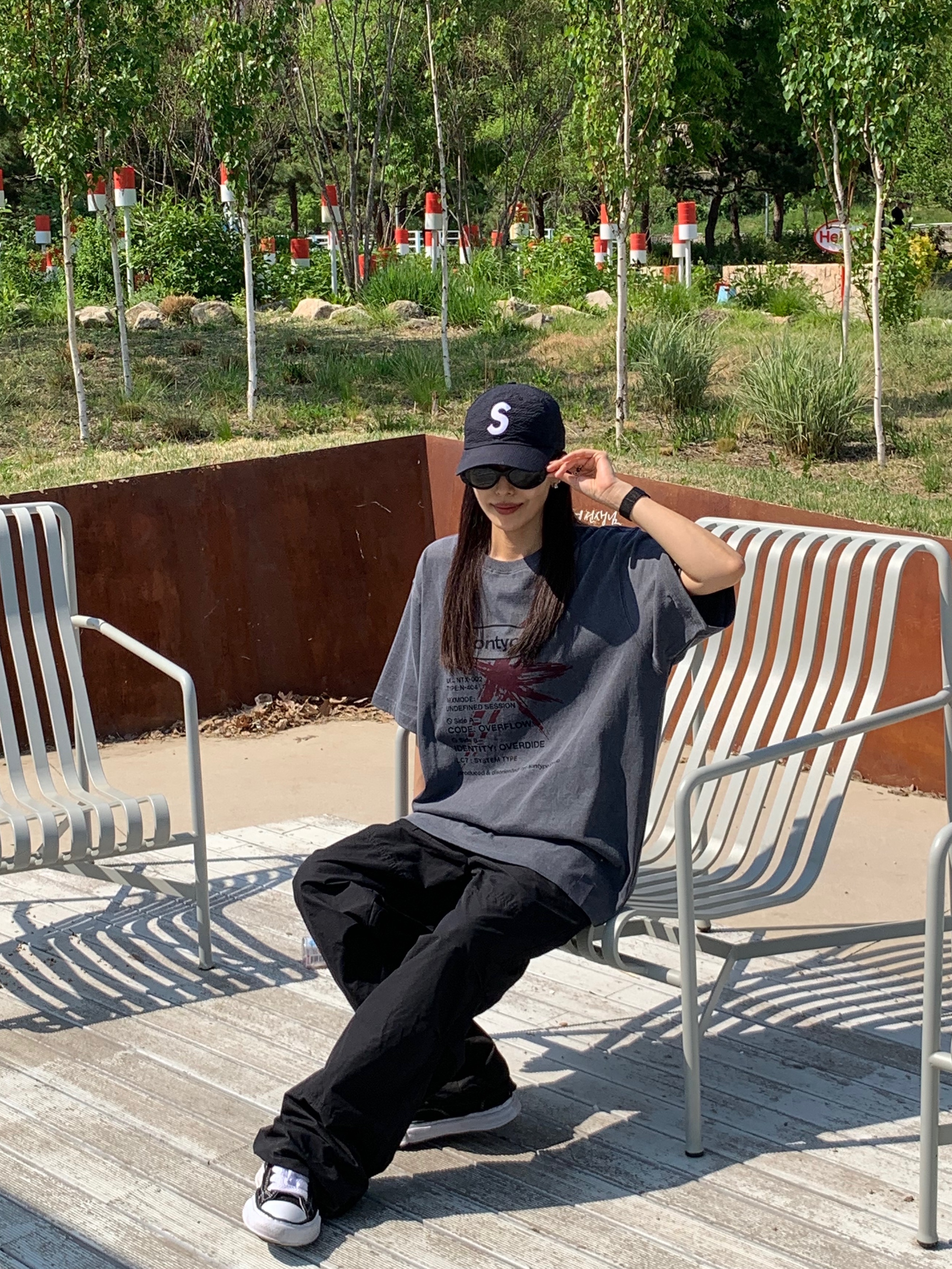 Supreme Seersucker S Logo 6-Panel Black - 24SS, Maison Mihara Yasuhiro Peterson OG Sole Canvas Low Sneakers Black 착용 스타일 - 4