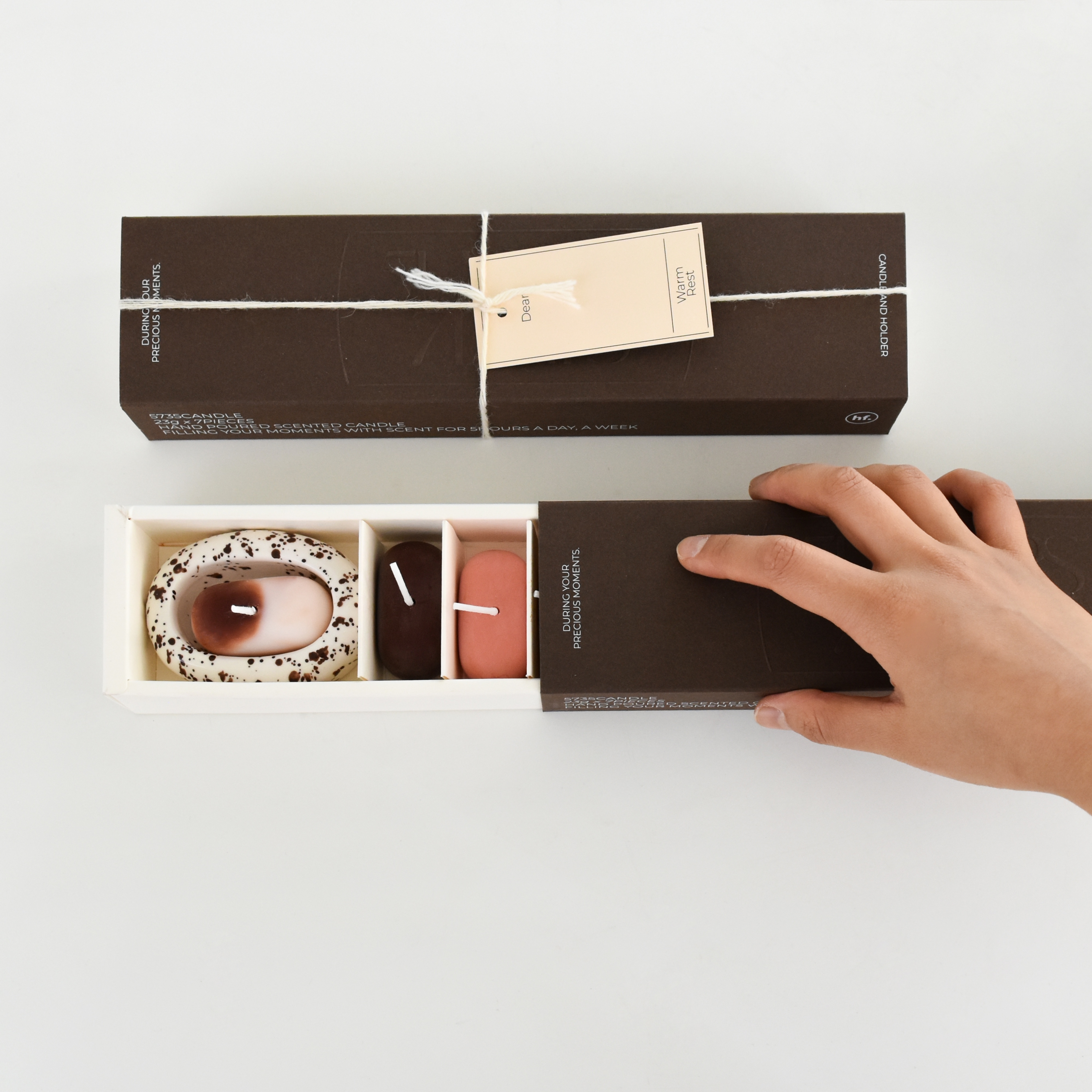 [라이터 증정] HONEY FLAMINGO 5735 Candle & Holder Set Brown Edition 착용 스타일