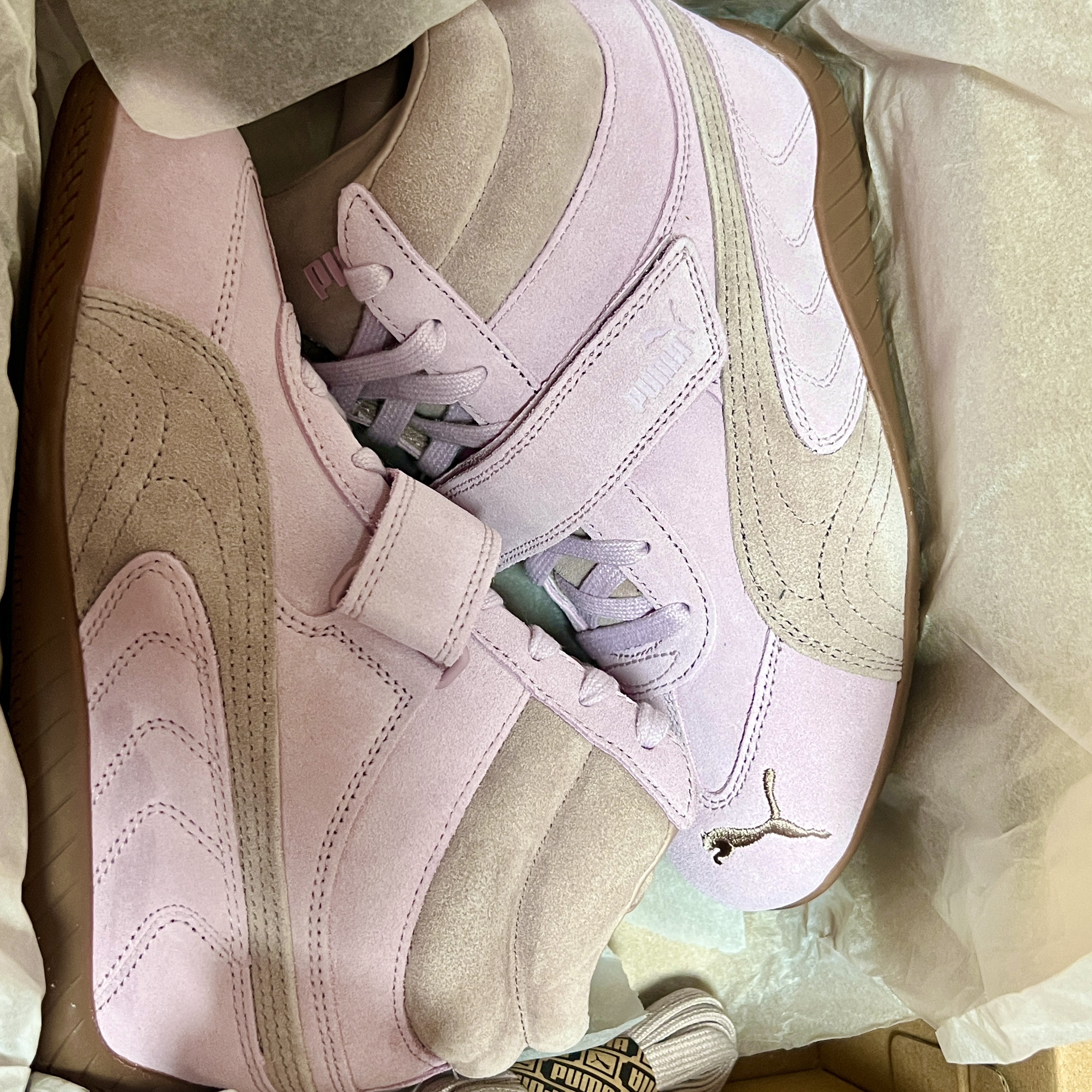 (W) Puma Speedcat Wedge Sneakers Totally Taupe Chocolate 착용 스타일