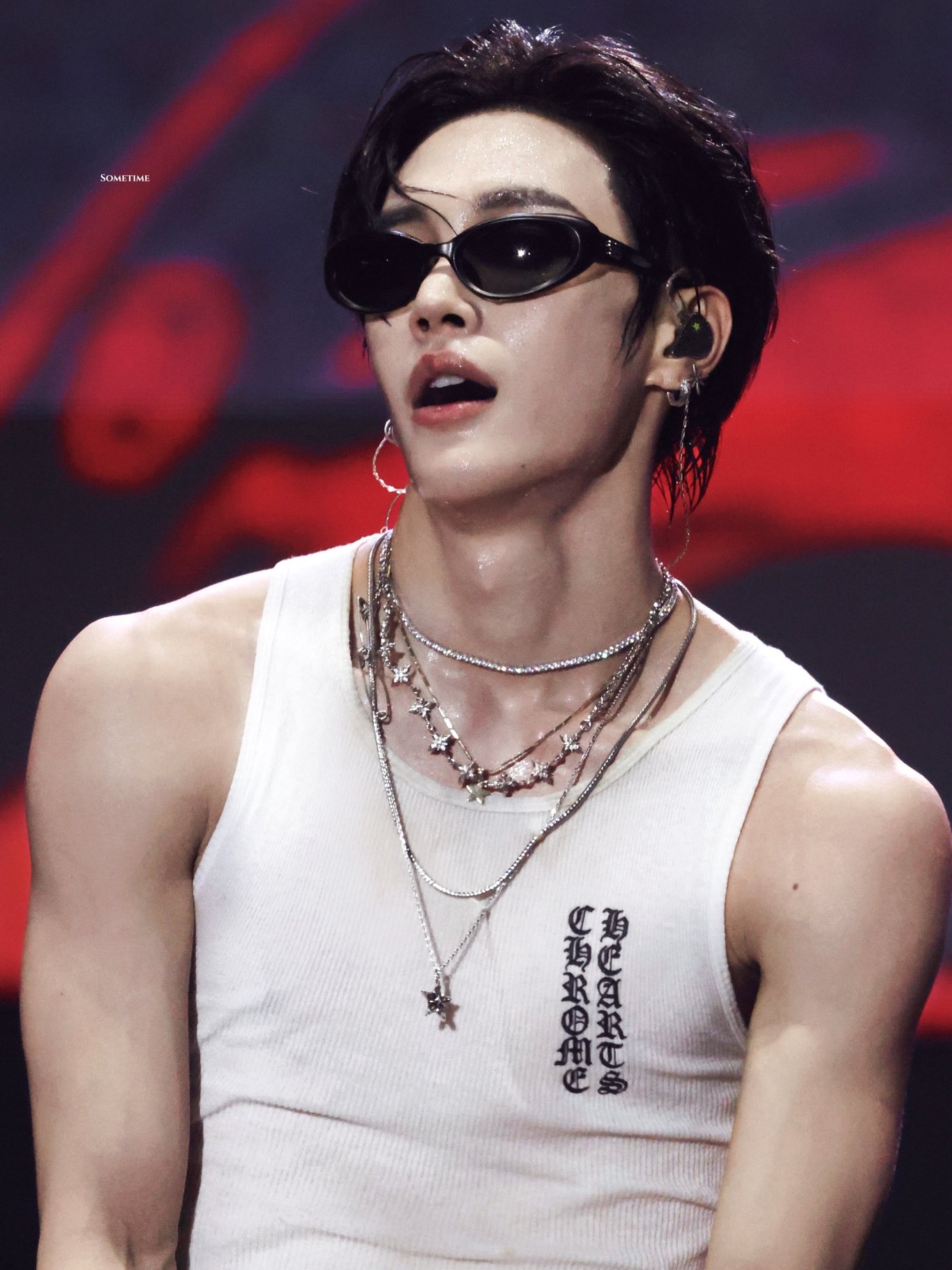 Chrome Hearts T-Bar Script Logo Tank Top White 착용 스타일