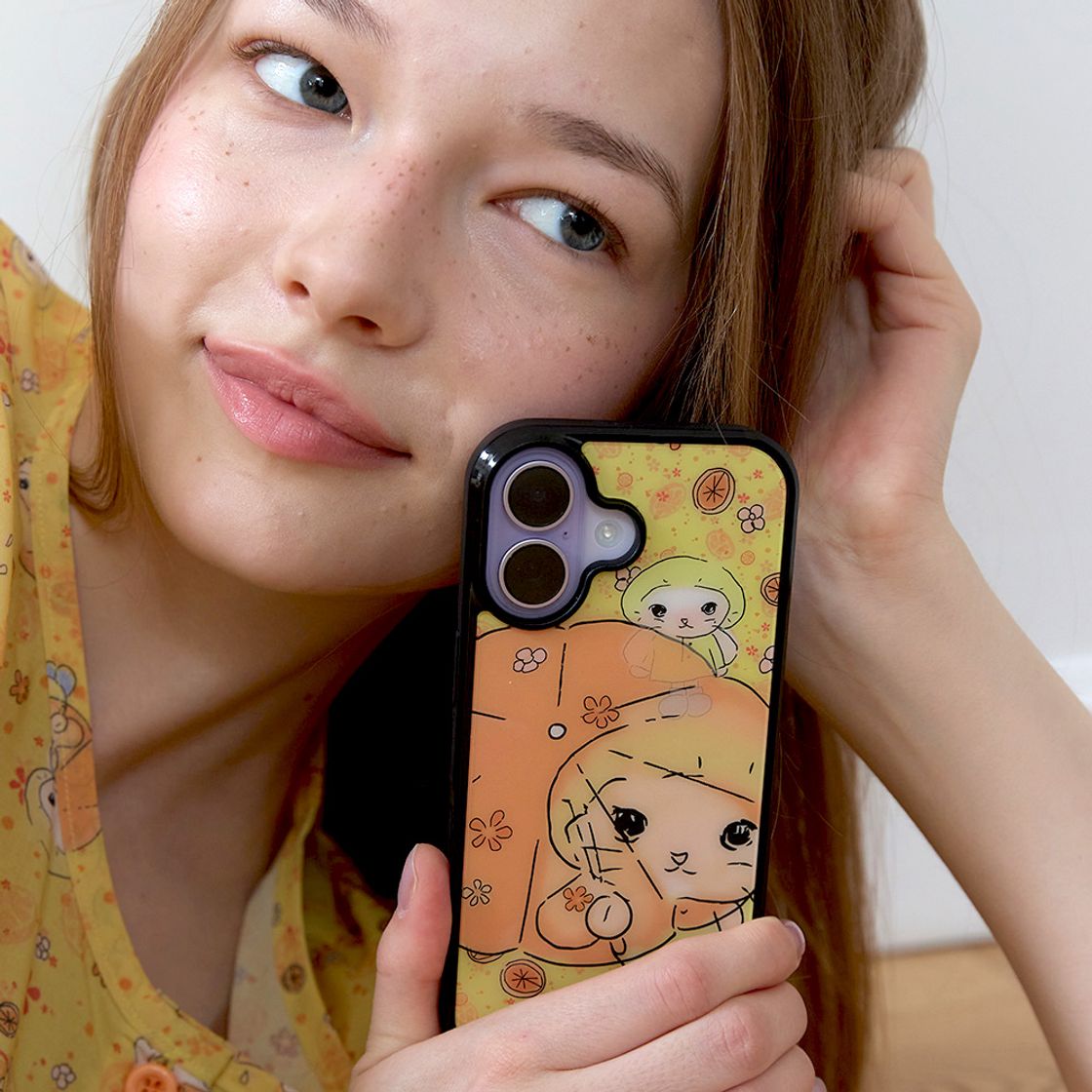 뮤즈무드 오렌지 레인 에폭시 휴대폰 케이스(Musemood Orange Rain Epoxy Phone Case) - 2