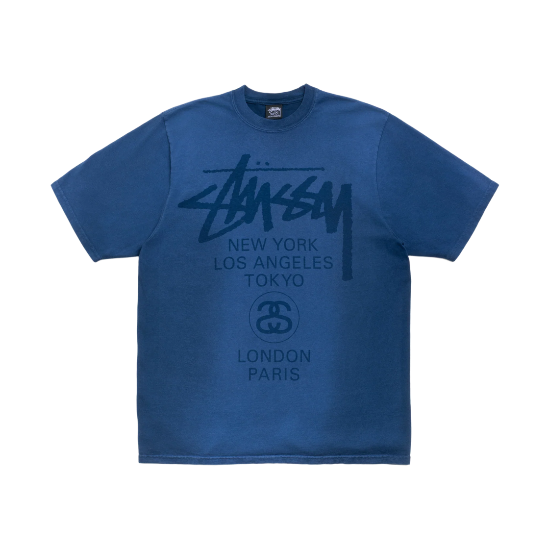 스투시 월드 투어 티셔츠 썬 페이디드 네이비(Stussy World Tour T-Shirt Sun Faded Navy) - 1