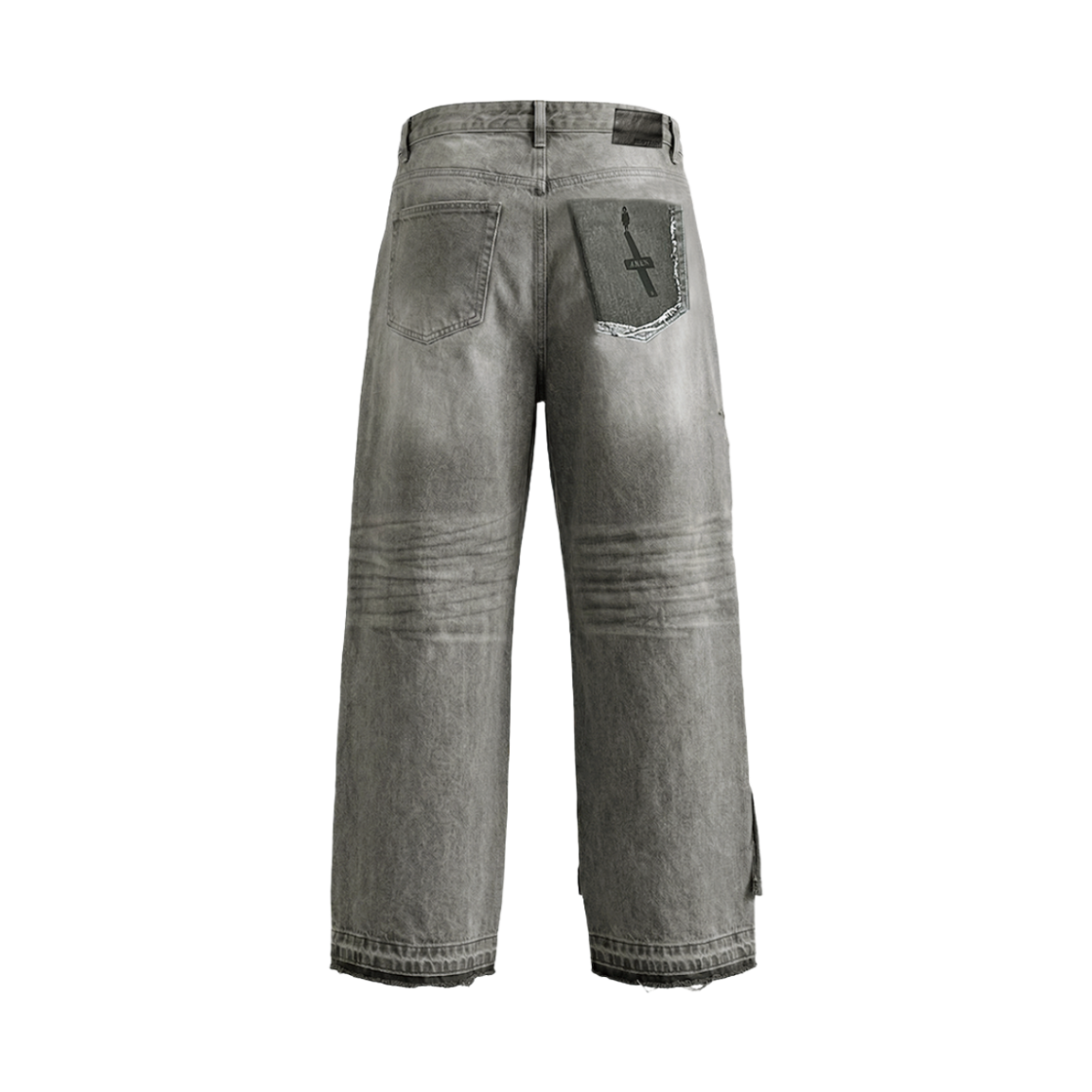 헤비레인 니 디스트로이드 데님 배기 팬츠 더티 그레이(Heavy Rain Knee Destroyed Denim Baggy Pants Dirty Grey) - 2