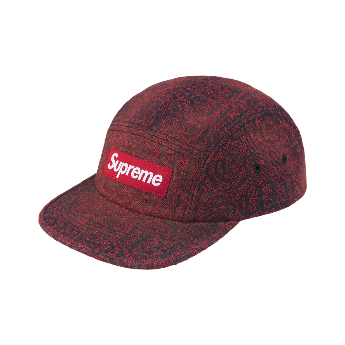 슈프림 스티치드 올드 잉글리쉬 데님 캠프캡 레드 - 26SS(Supreme Stitched Old English Denim Camp Cap Red - 26SS)