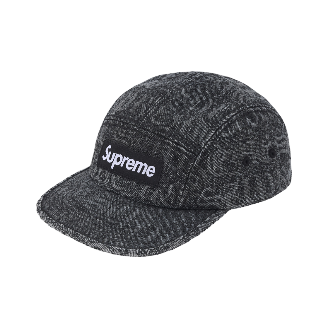 슈프림 스티치드 올드 잉글리쉬 데님 캠프캡 블랙 - 26SS(Supreme Stitched Old English Denim Camp Cap Black - 26SS) - 1