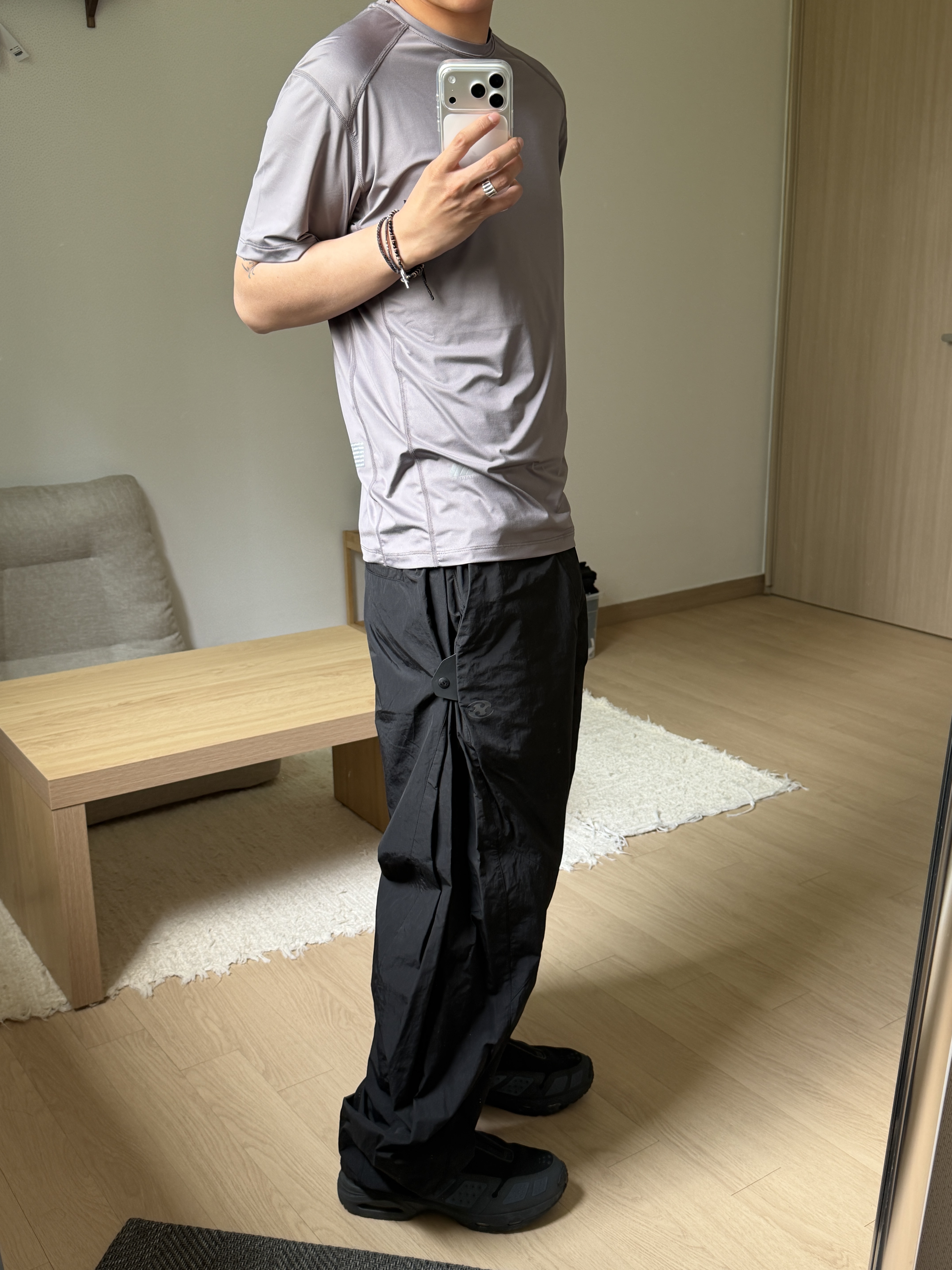 Sansan Gear Side Snap Pants Black - 25SS, (W) Nike Air Max SNDR Gore-Tex Black and Dark Smoke Grey 착용 스타일