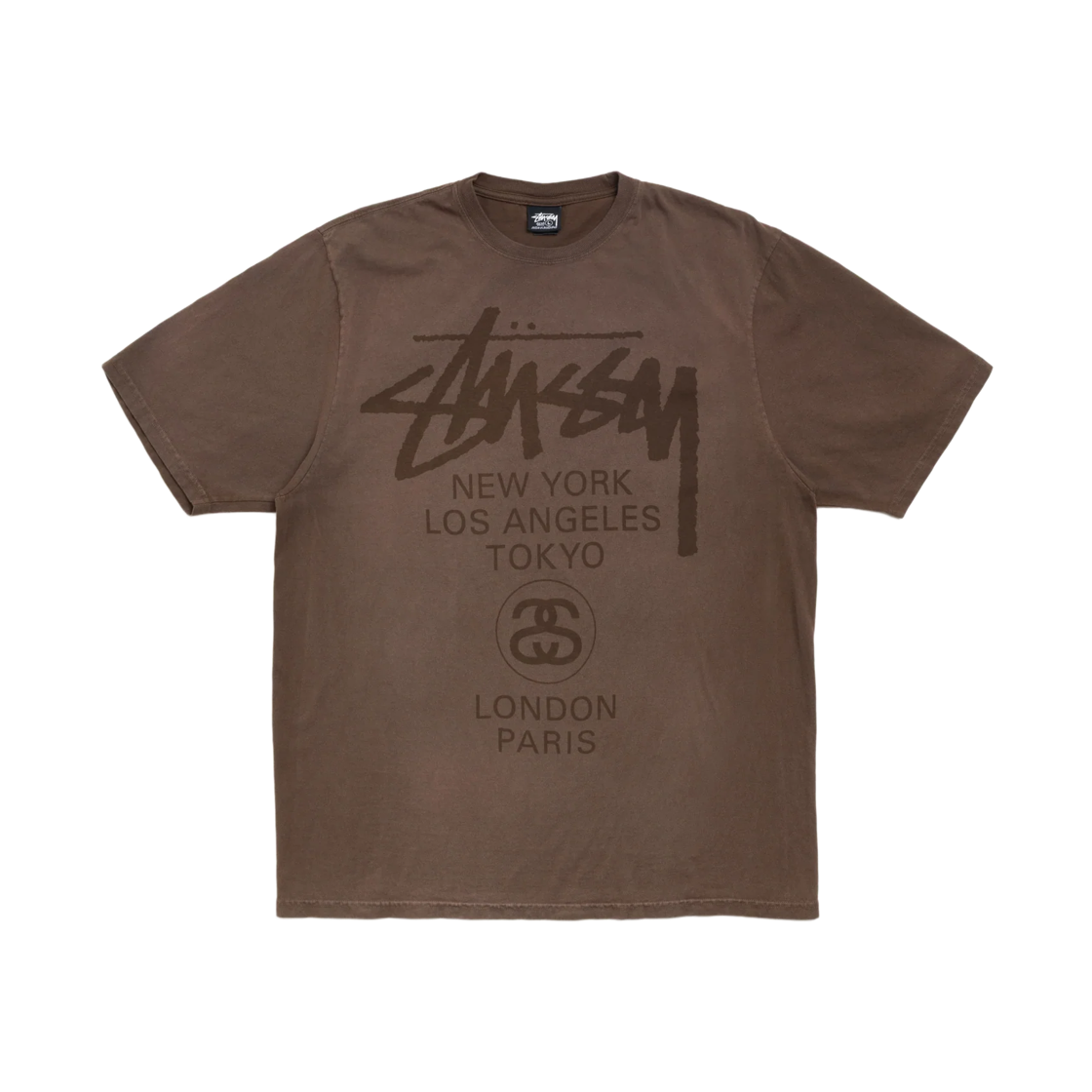 스투시 월드 투어 티셔츠 썬 페이디드 브라운(Stussy World Tour T-Shirt Sun Faded Brown) - 1