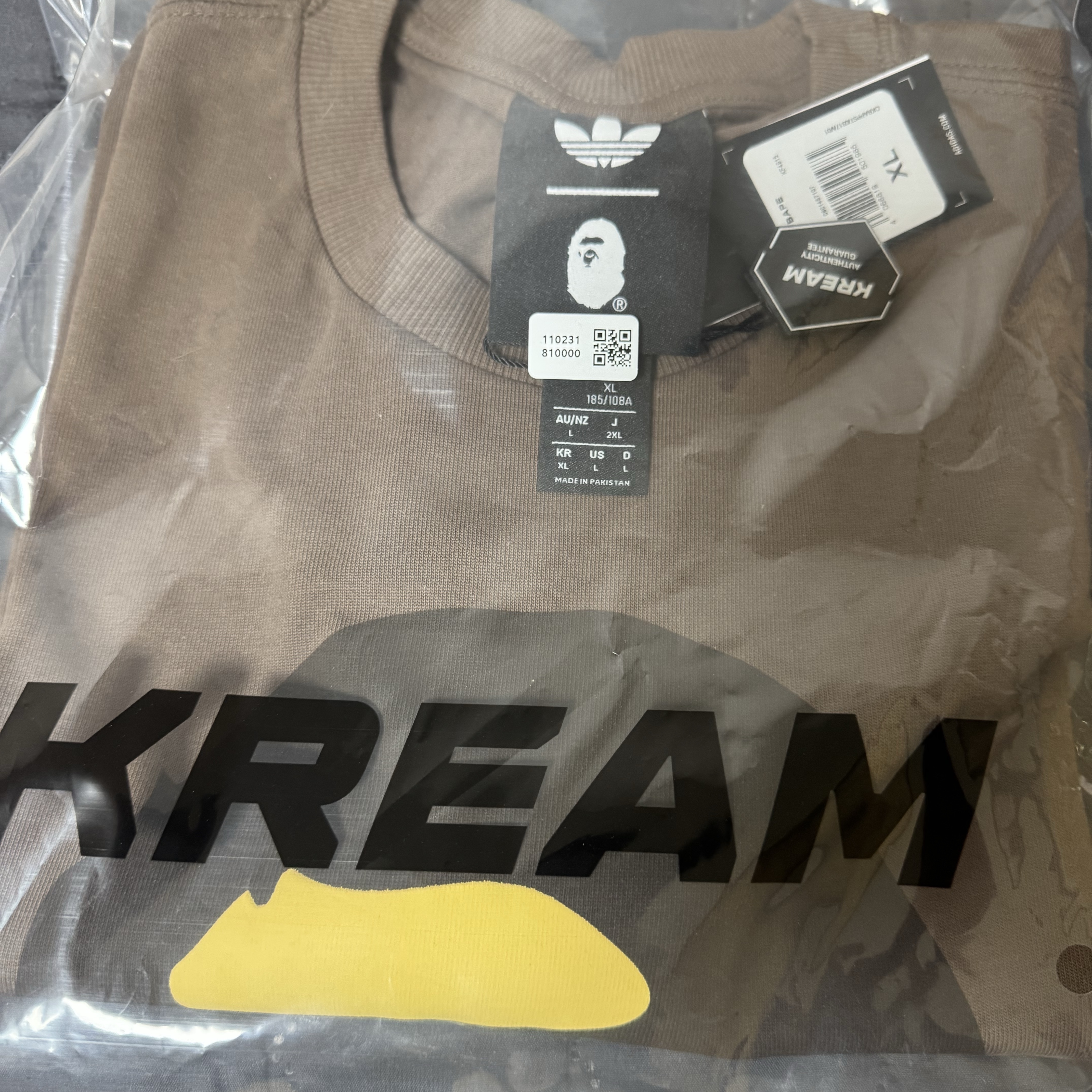 Adidas x BAPE Short Sleeve T-Shirt Earth Strata - KR Sizing 착용 스타일