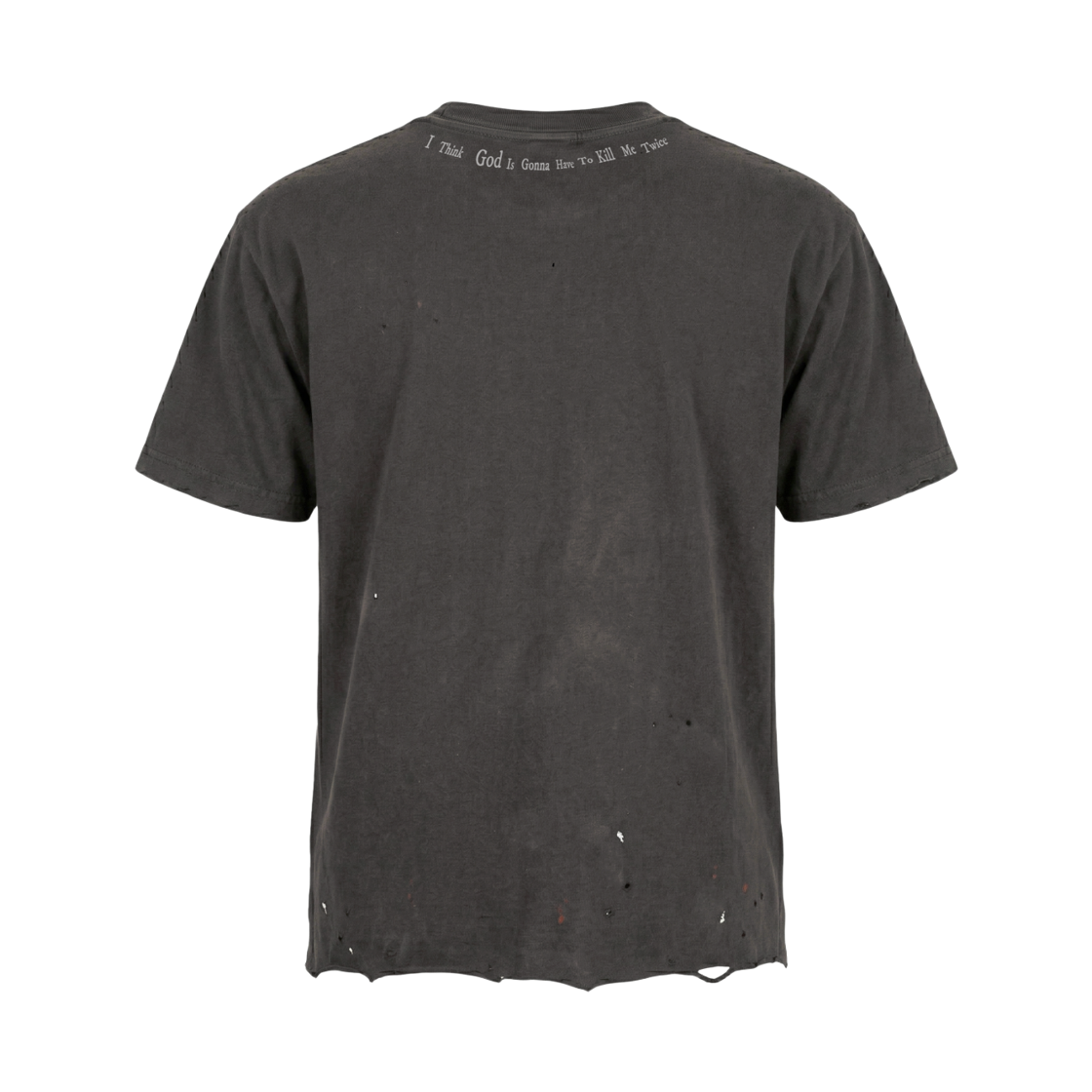 헤비레인 로고 디스트레스드 크롭 티셔츠 블랙(Heavy Rain Logo Distressed Cropped T Shirt Black) - 4