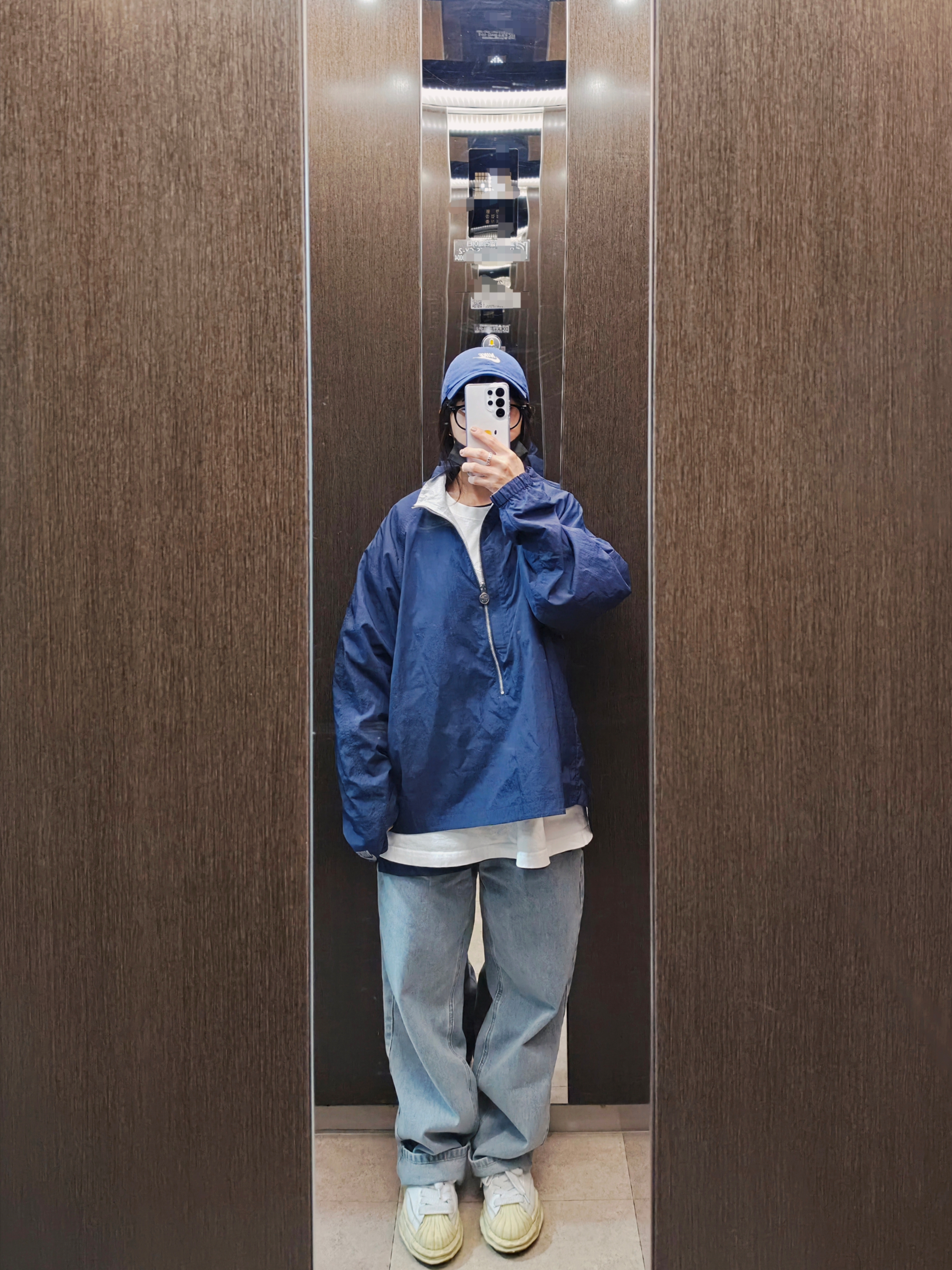 Quarqor #5125 Ring, Nike x Kim Jones Reversible Wind Breaker Navy - Asia 착용 스타일