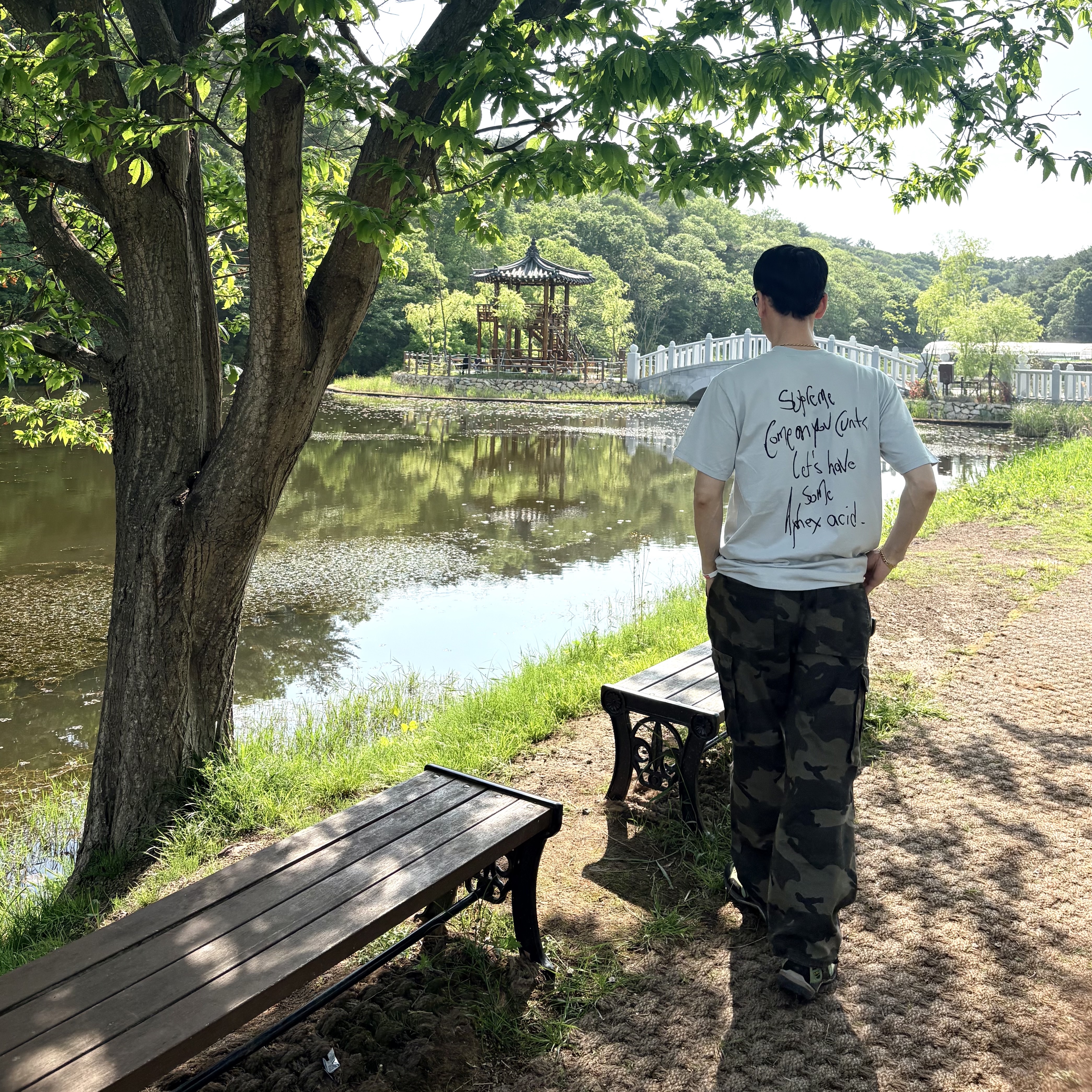Supreme x Aphex Twin Windowlicker T-Shirt Cement - 25SS 착용 스타일 - 2