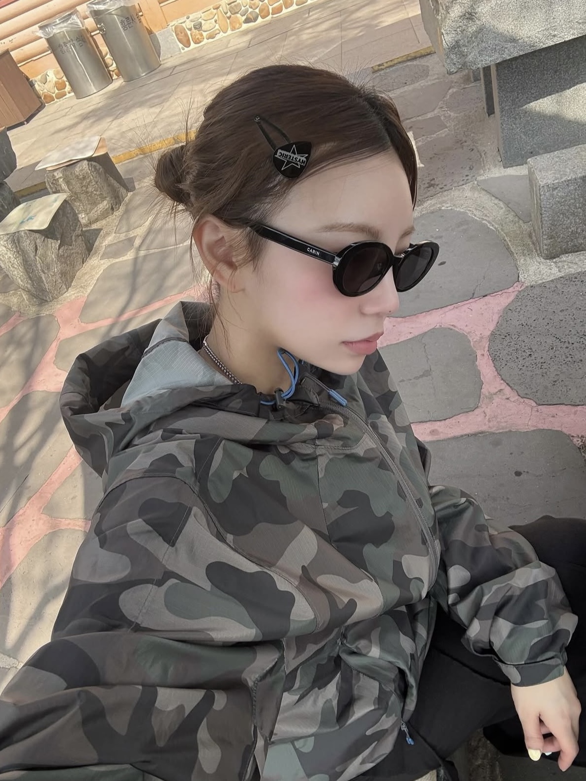 [더블적립] sunlovetour Frame Light Jacket Camo 착용 스타일