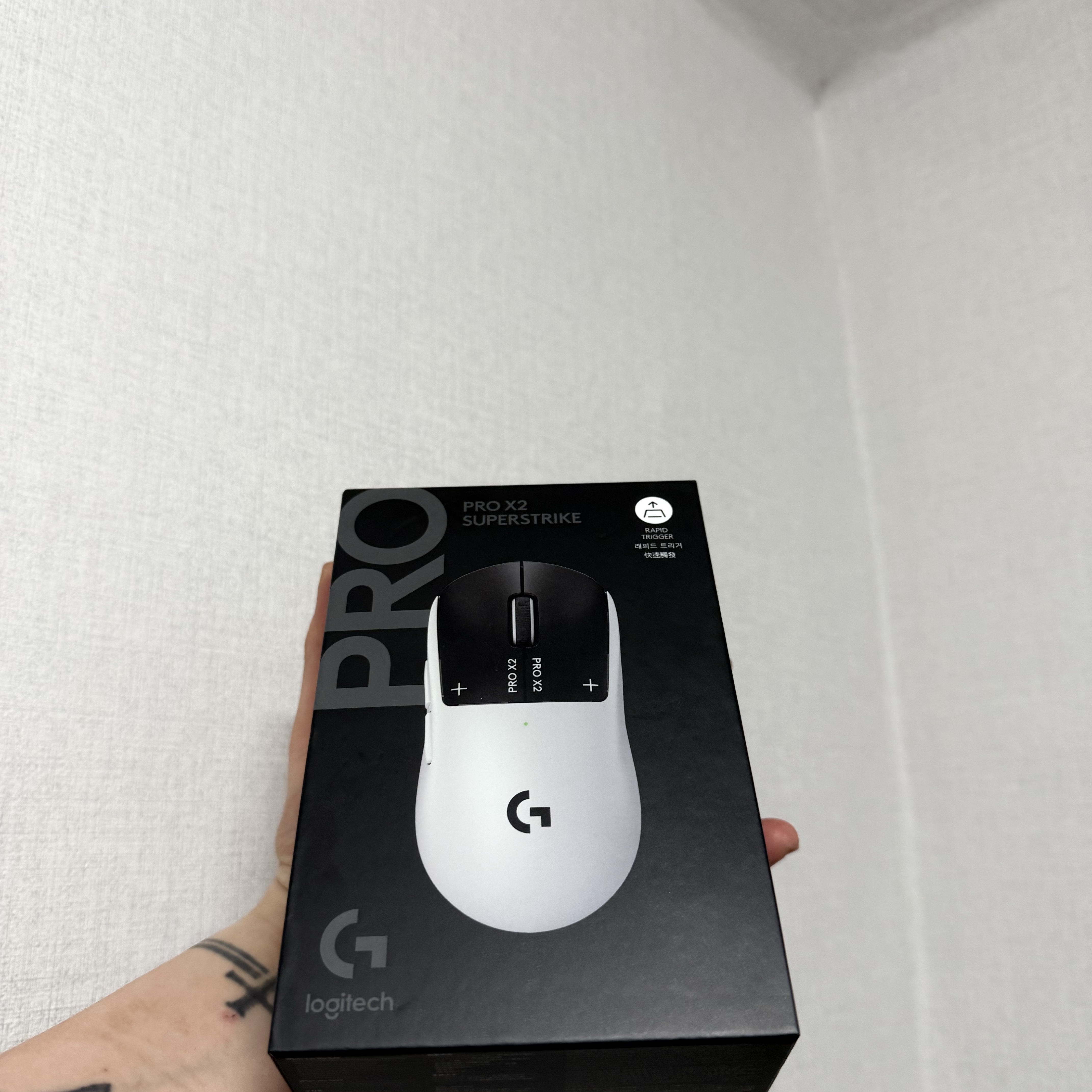 Logitech G Pro X 2 Superstrike Wireless Gaming Mouse Silver Black (Korean Ver.) 착용 스타일 - 2