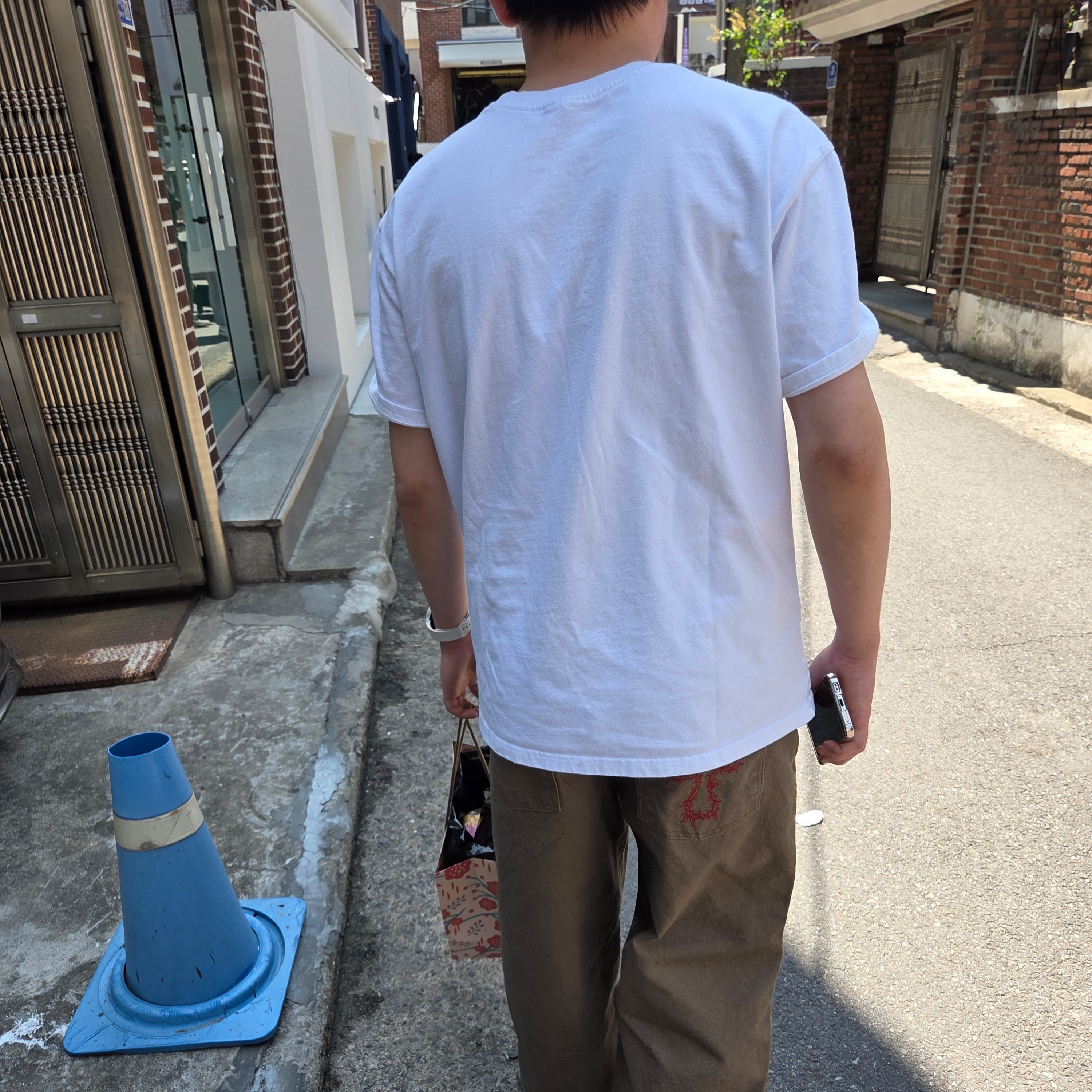 Aoiro The Death Of Chrome Work Pants Washed Brown Red 착용 스타일
