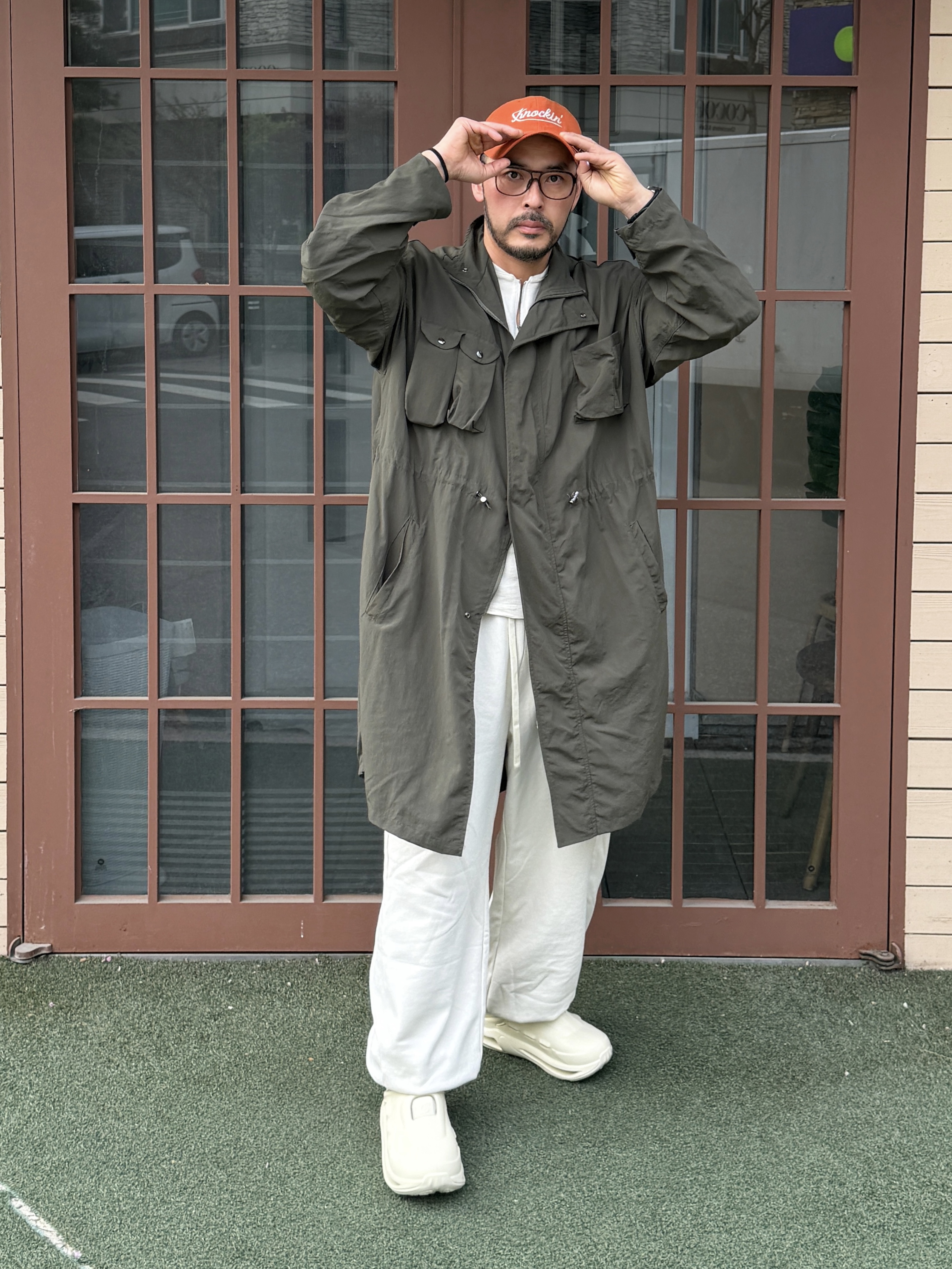 OGARP Knockin Logo B.B Cap Mustard 착용 스타일 - 4
