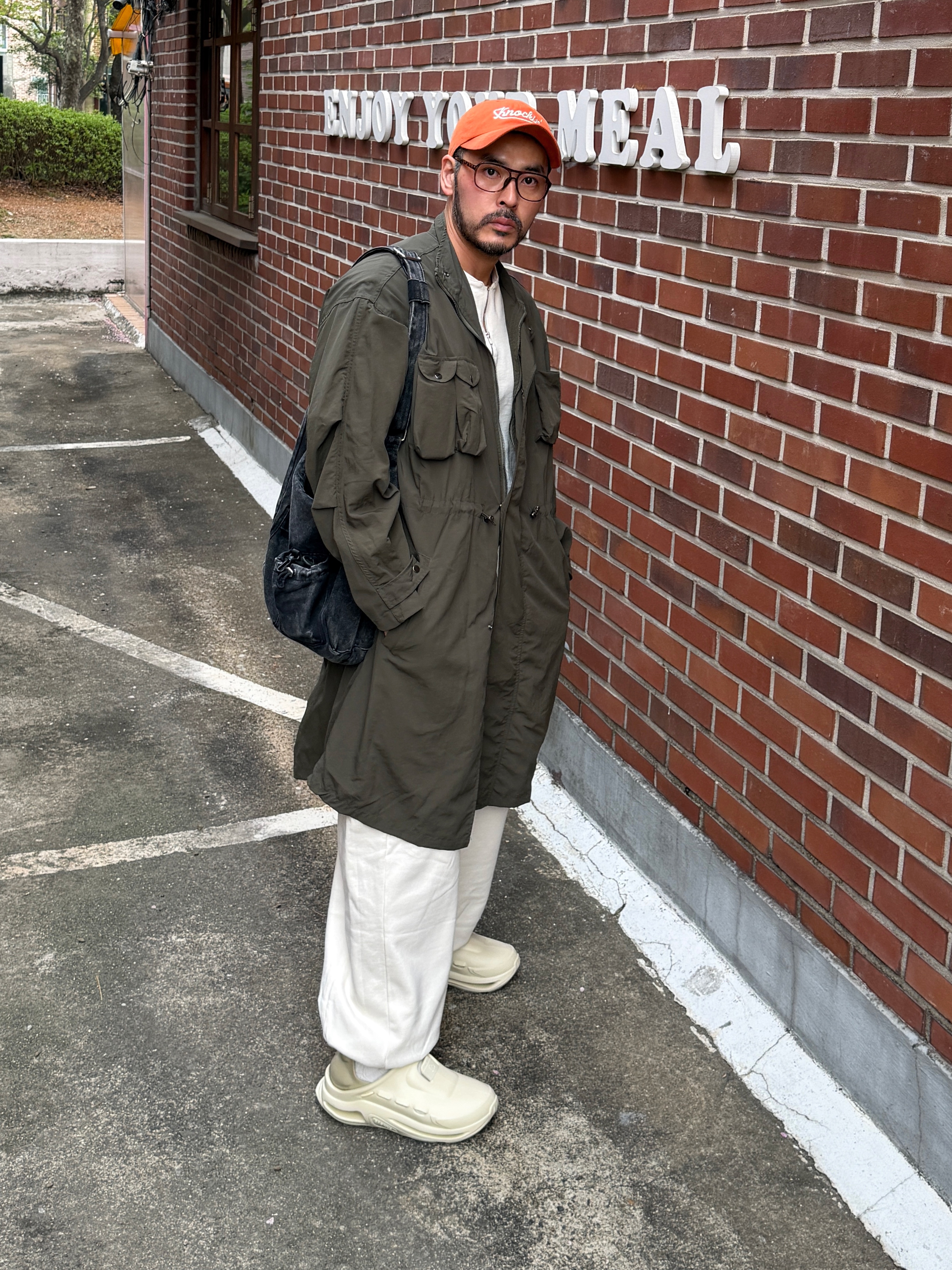 OGARP Knockin Logo B.B Cap Mustard 착용 스타일 - 3