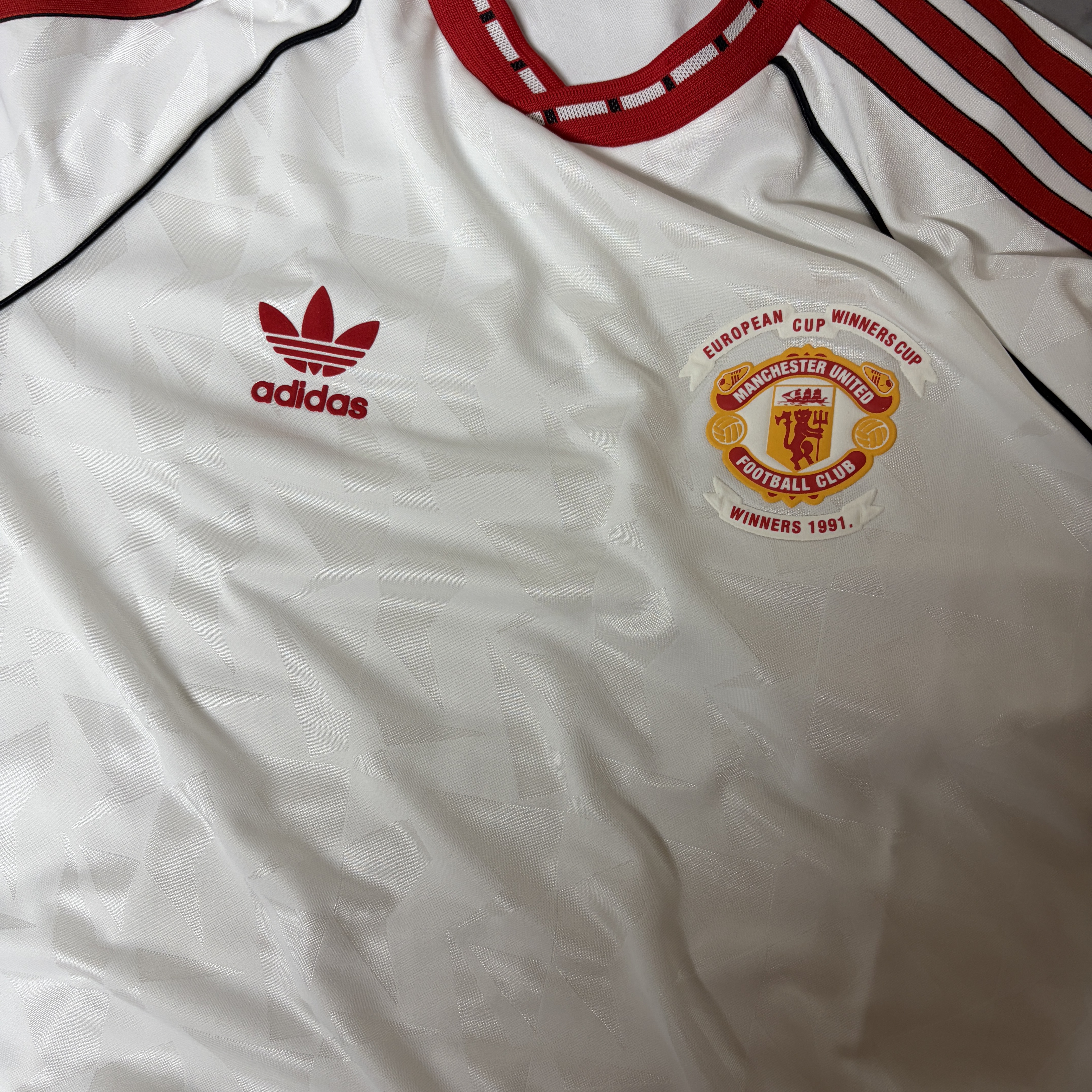 Adidas Manchester United 91 Away Long Sleeve Jersey White - KR Sizing 착용 스타일 - 3