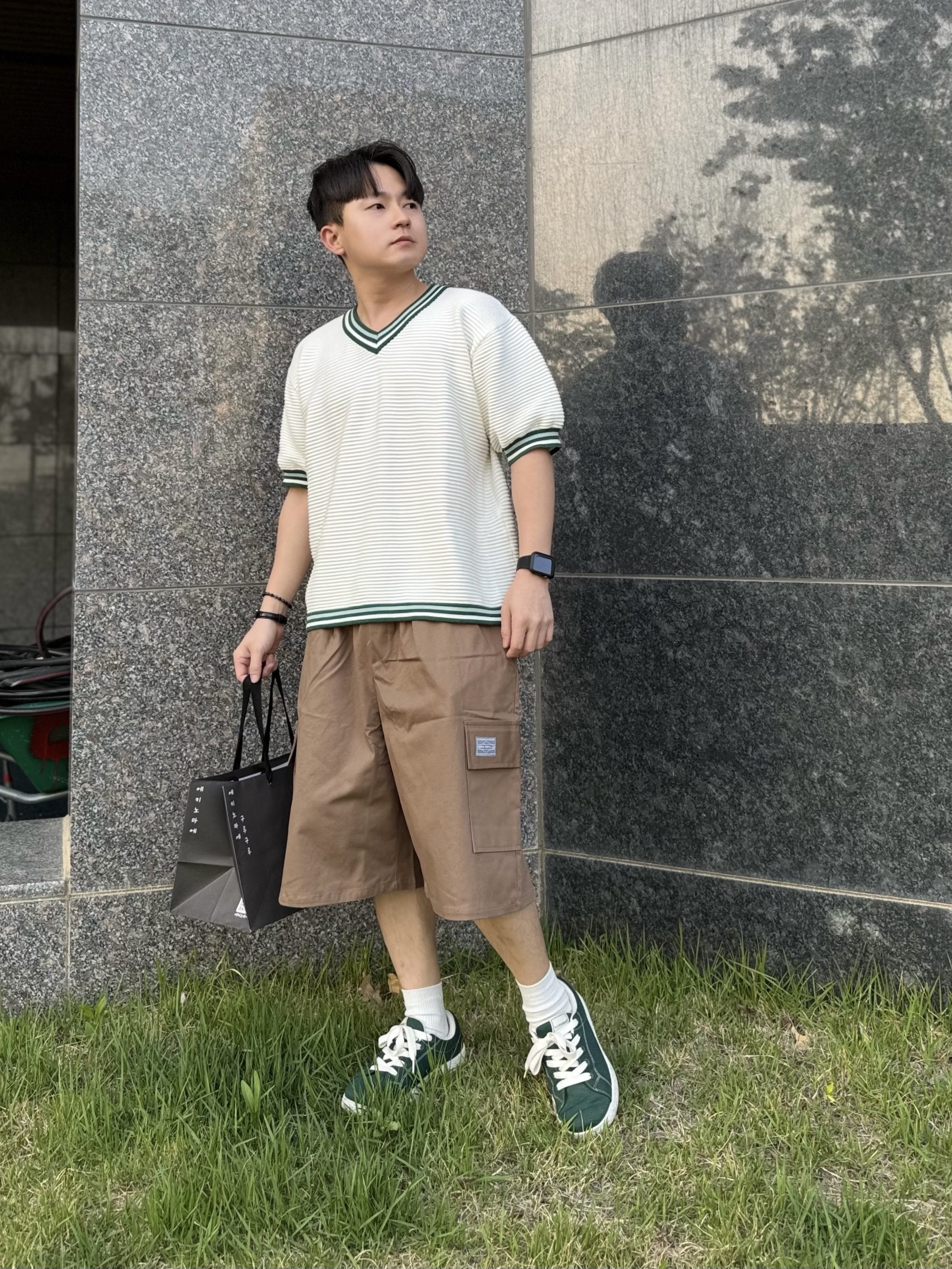 [6% 적립] LeMouton Buddy Darkgreen 착용 스타일 - 2