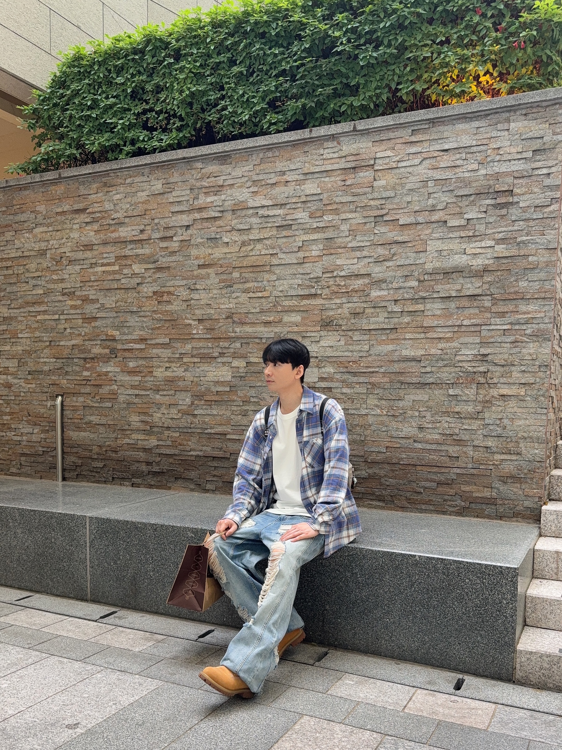 Timberland Premium 6 inch Waterproof Boot Wheat Nubuck - Medium, YESEYESEE Flannel Check Shirt Blue 착용 스타일 - 2