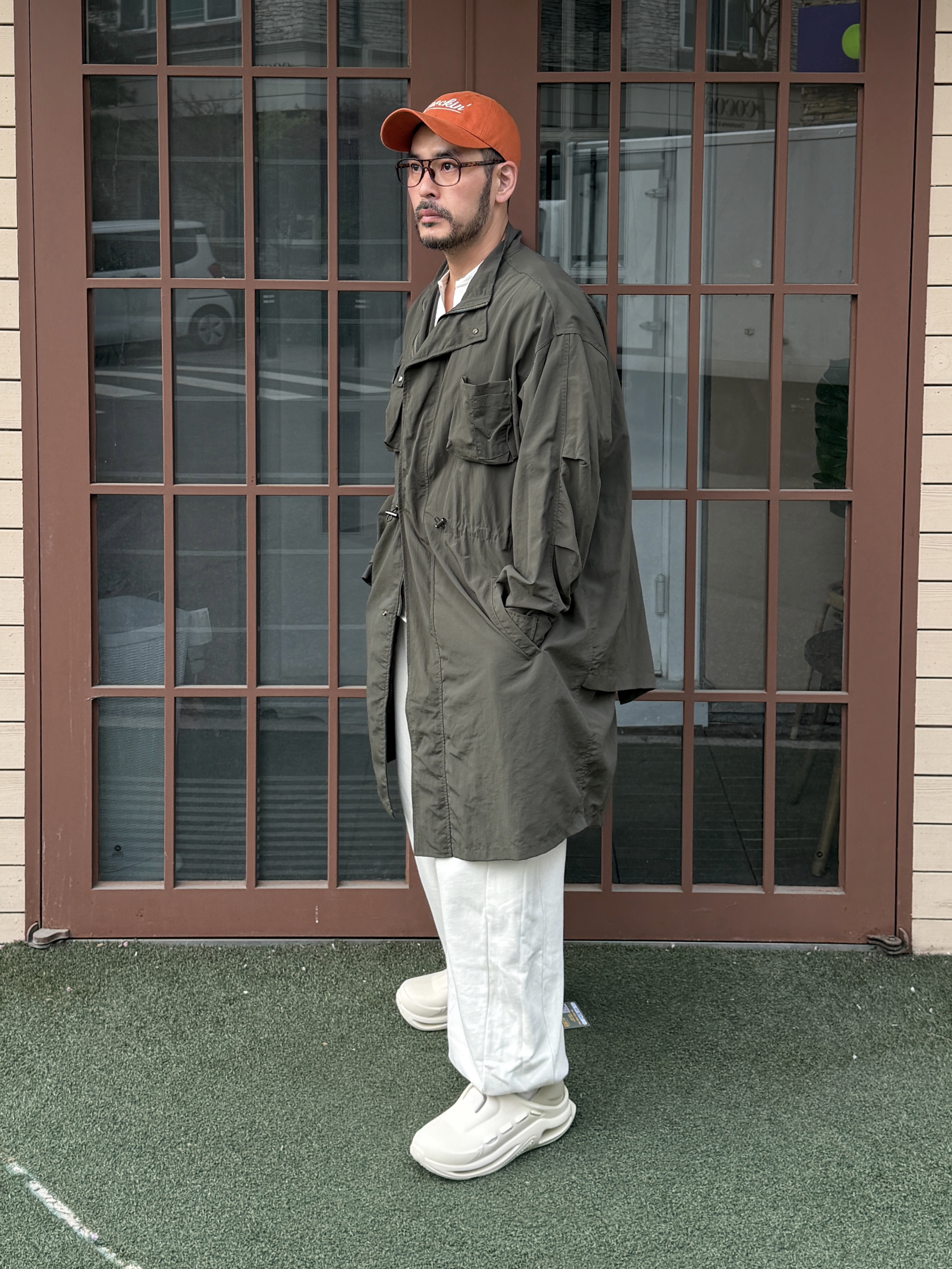OGARP Knockin Logo B.B Cap Mustard 착용 스타일 - 6