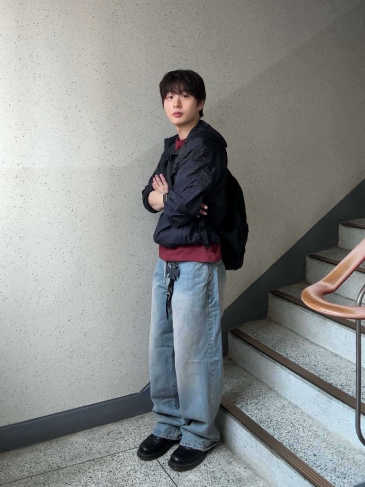 Dr. Martens 1461 Smooth Black 착용 스타일 - 1
