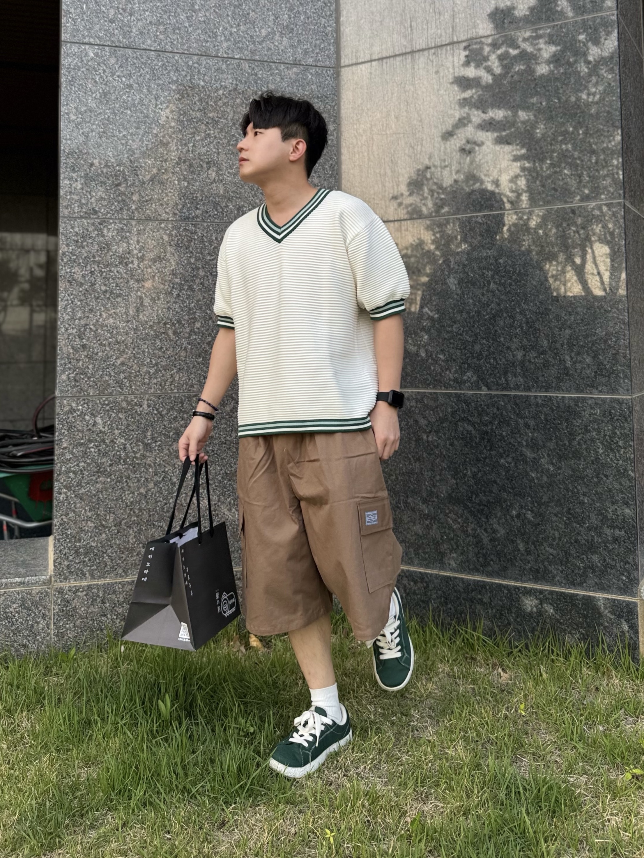 [6% 적립] LeMouton Buddy Darkgreen 착용 스타일 - 1