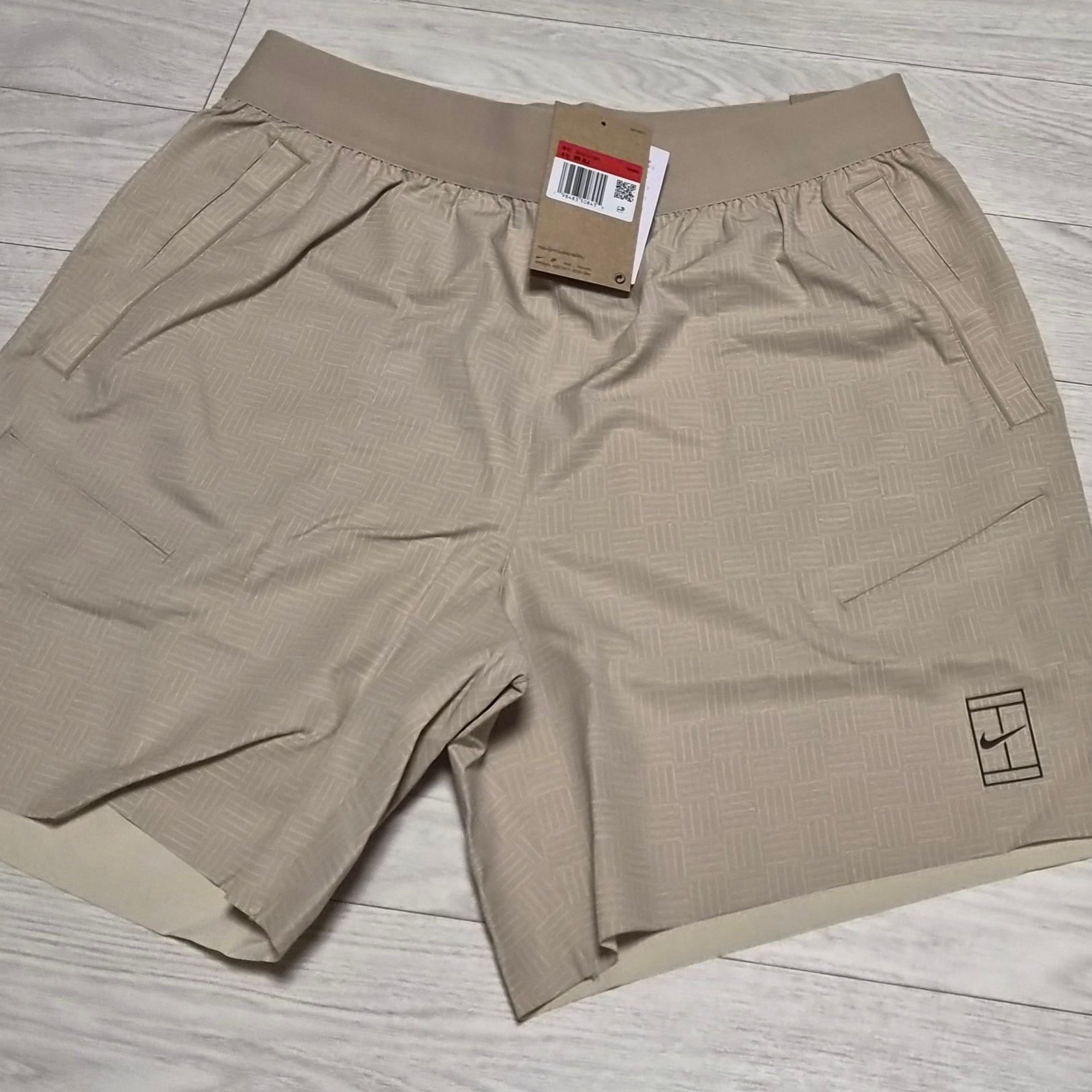 Nike Court Advantage Dri-Fit 6 Inch Tennis Shorts Desert Khaki Black - Asia 착용 스타일
