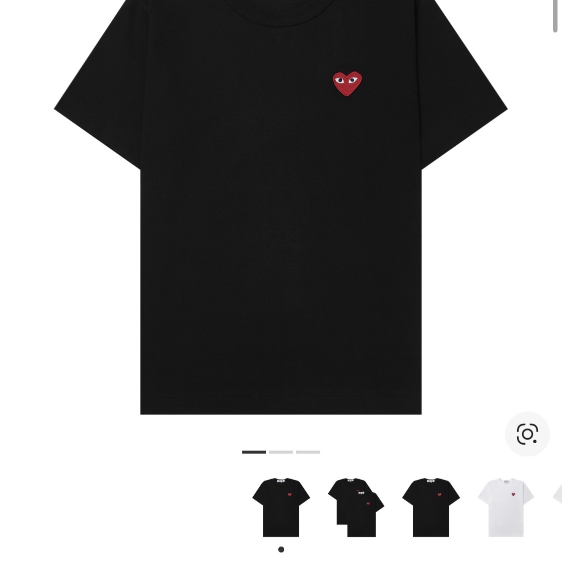Play Comme des Garcons Red Heart T-Shirt Black 착용 스타일