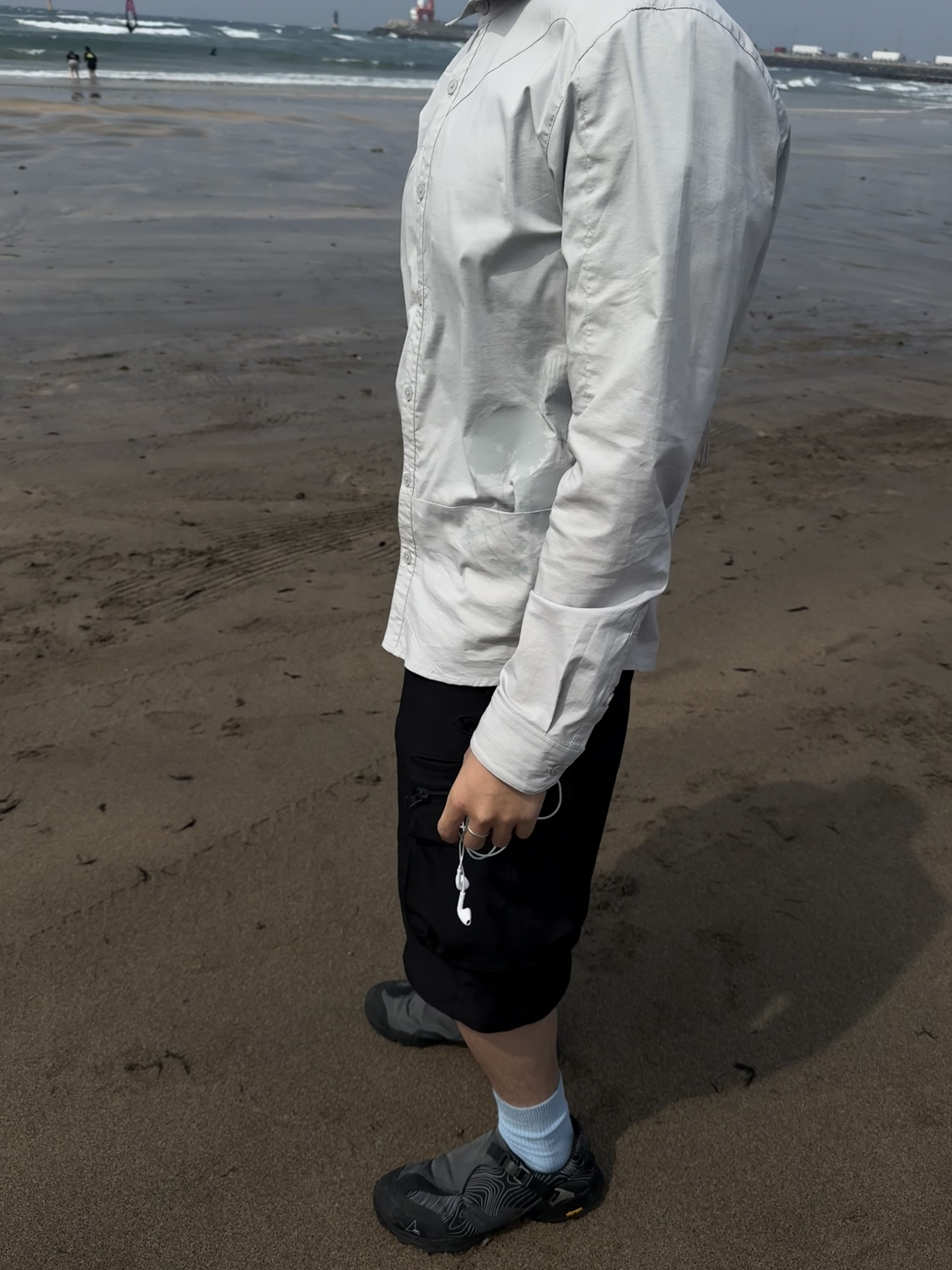 Sansan Gear Visional Pocket Shirts Grey, Sansan Gear 2Way Pocket Pants Black - 24SS 착용 스타일 - 3