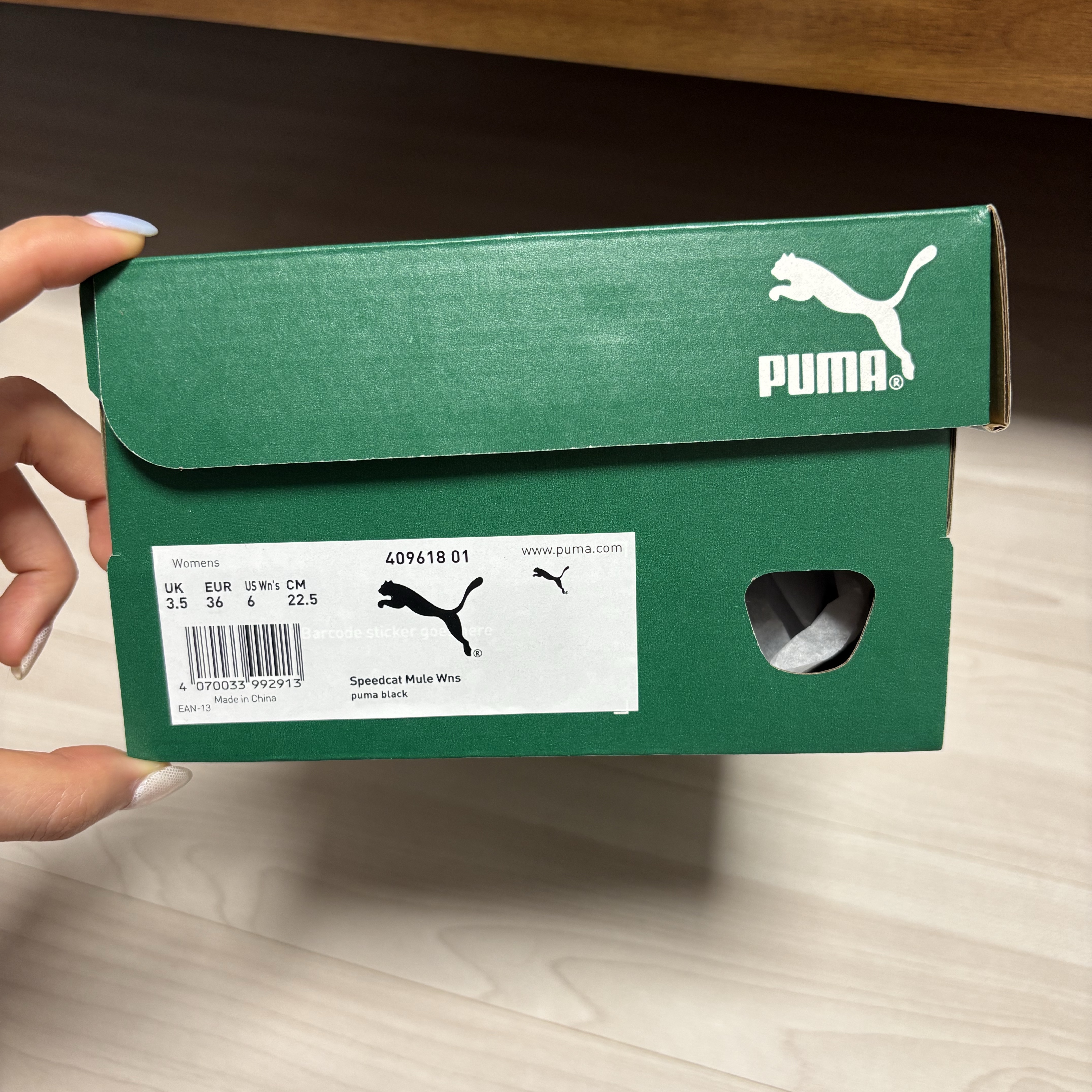 (W) Puma Speedcat Mule Black 착용 스타일 - 2