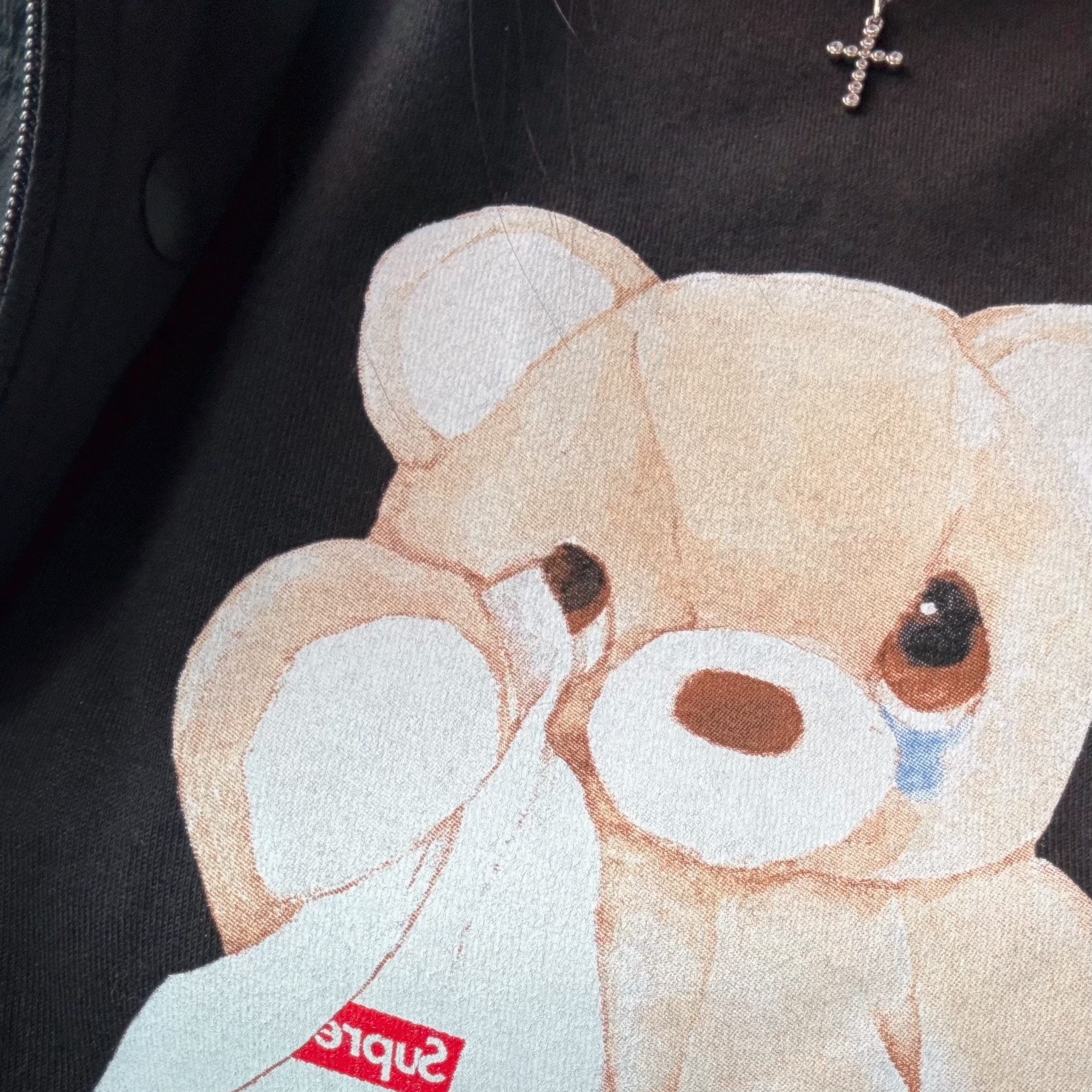Supreme Bear T-Shirt Black - 25SS 착용 스타일