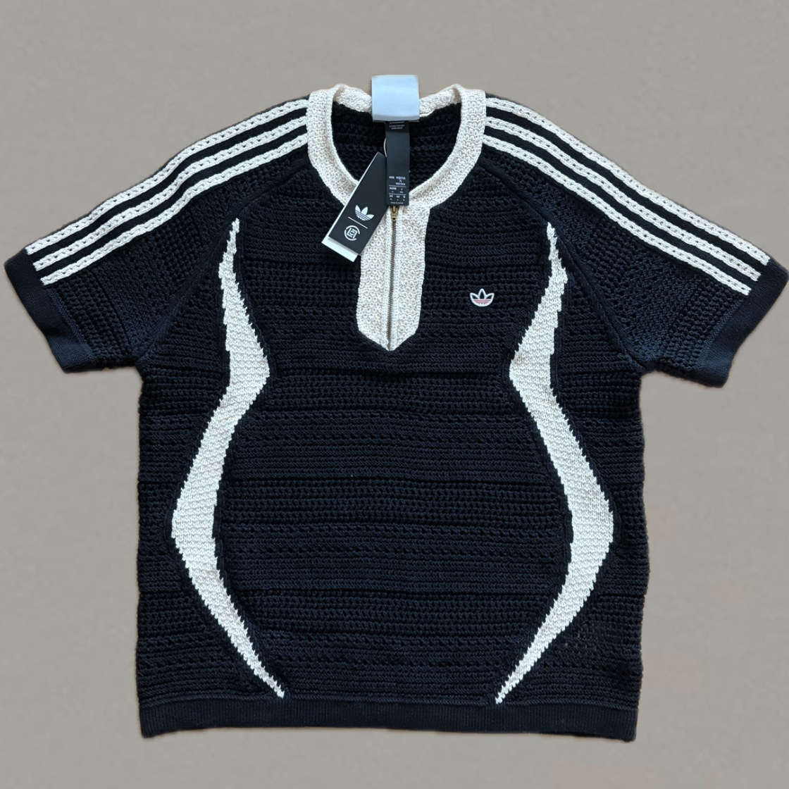 Adidas x Edison Chen Clot Baja Hoodie Trace Khaki Tech Indigo - KR Sizing, Adidas x Edison Chen Clot Knit Jersey Black Wonder White - KR Sizing 착용 스타일 - 2