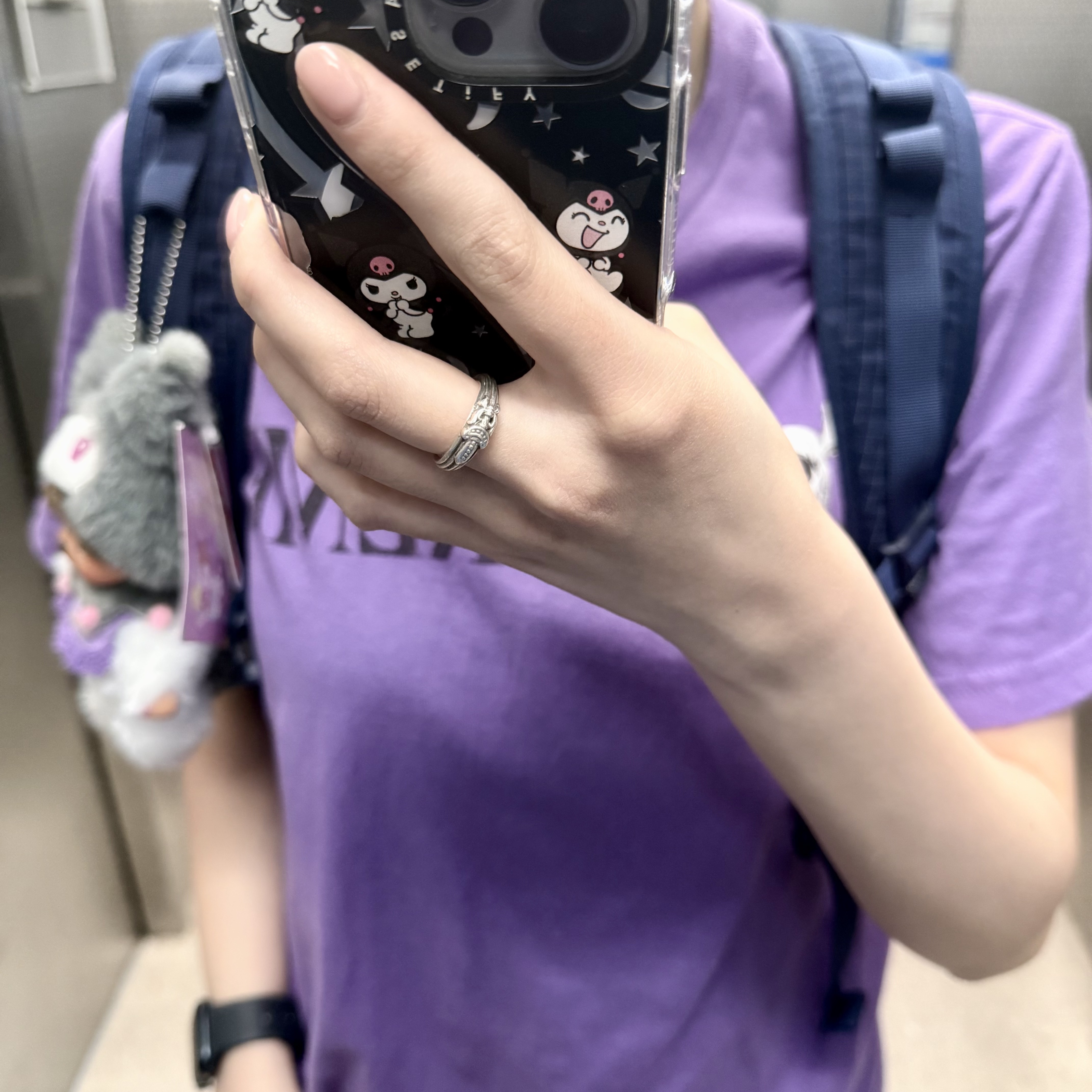 Hansroom Chrome Hearts Dagger Ring, Apple Watch SE 2024 40mm Midnight Aluminium Case with Sport Band S/M Midnight (Korean Ver.) 착용 스타일 - 1
