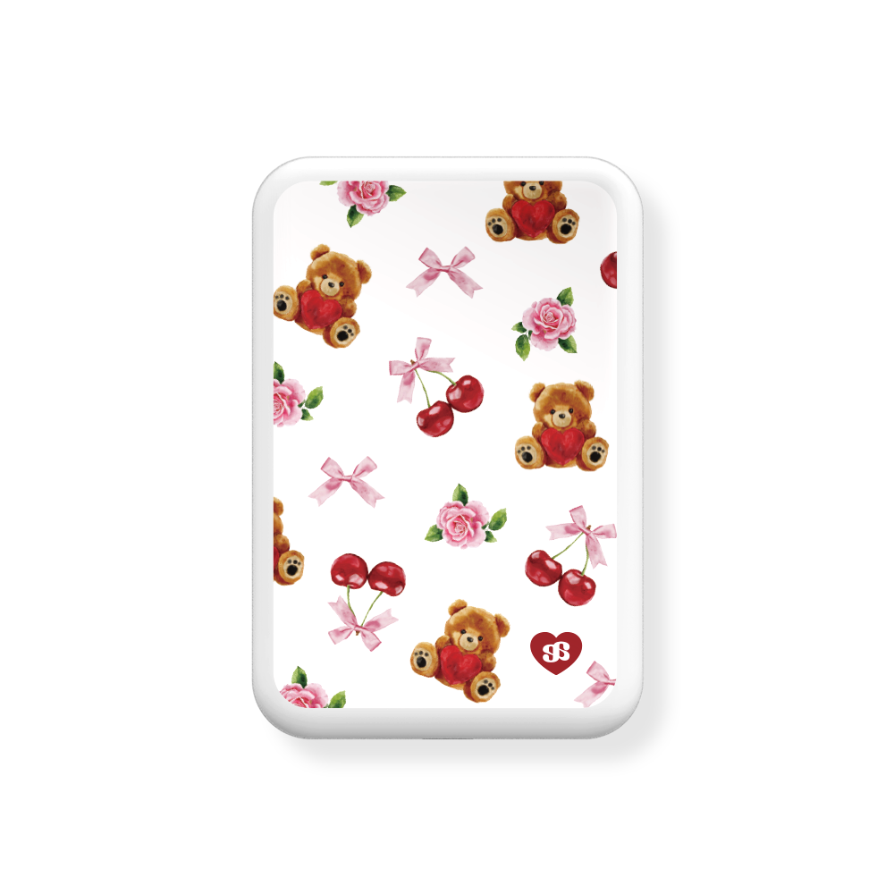 어프어프 테디체리 맥세이프 호환 보조배터리 5000mAh(earpearp Teddy Cherry Magnetic Wireless Power Bank 5000mAh) - 1