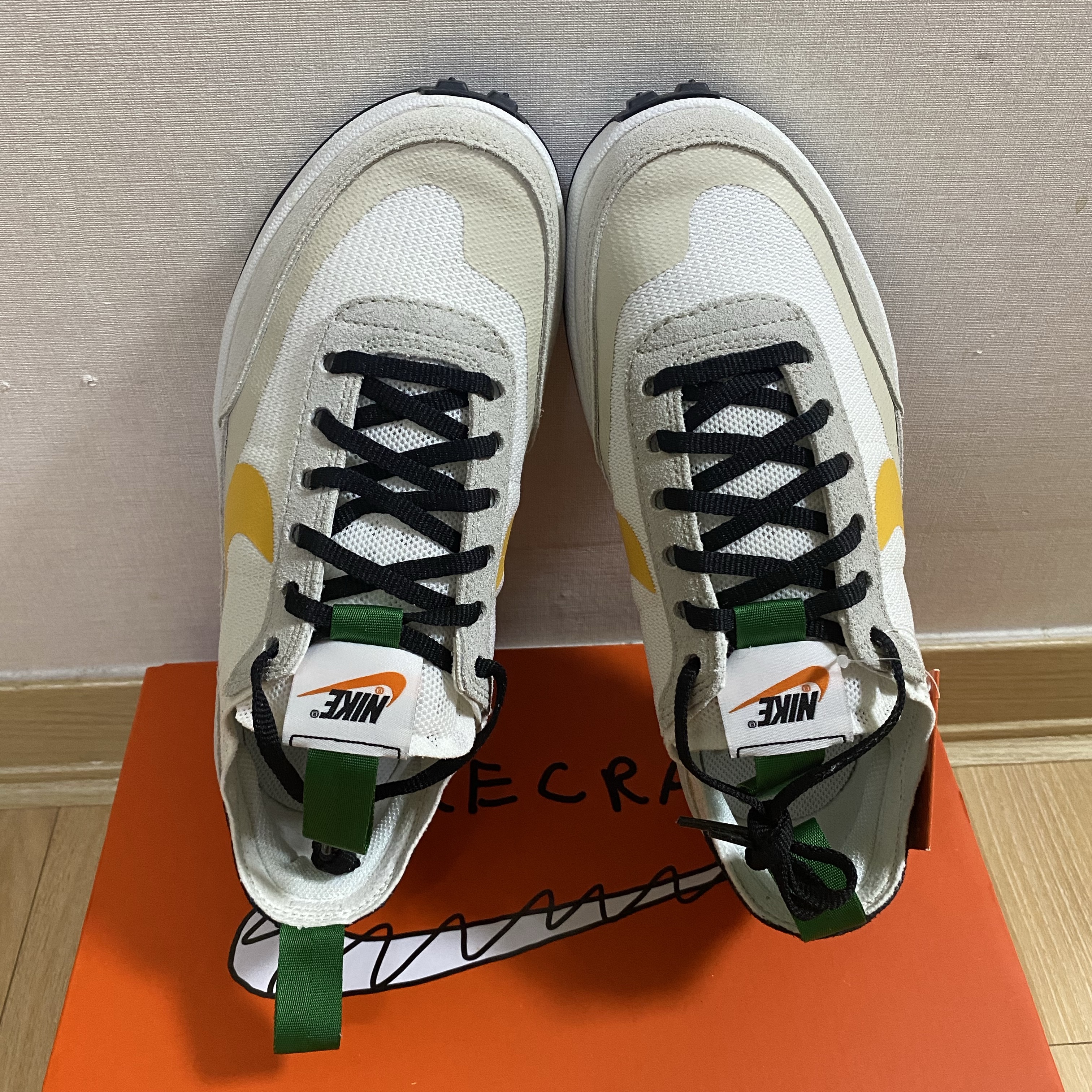 Nike x Tom Sachs General Purpose Shoe Pine Green University Gold 착용 스타일